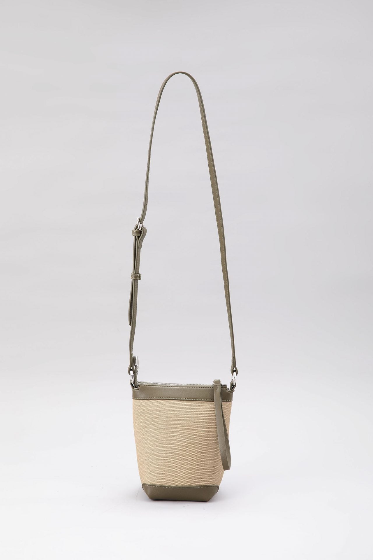 Contrast Fabric Bucket Bag