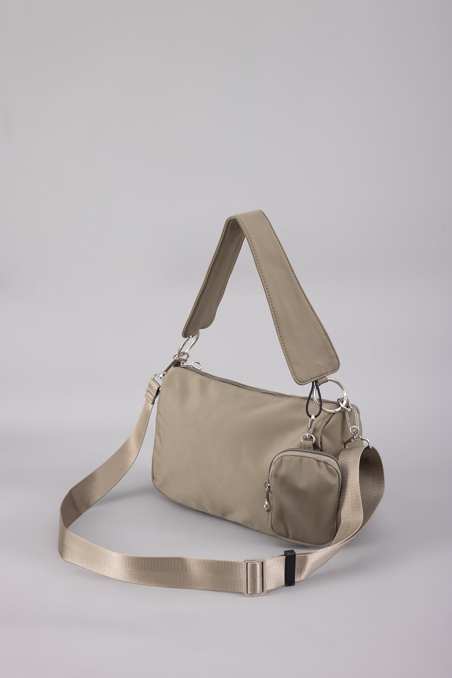 Shoulder Bag with Pouch - Khaki Green