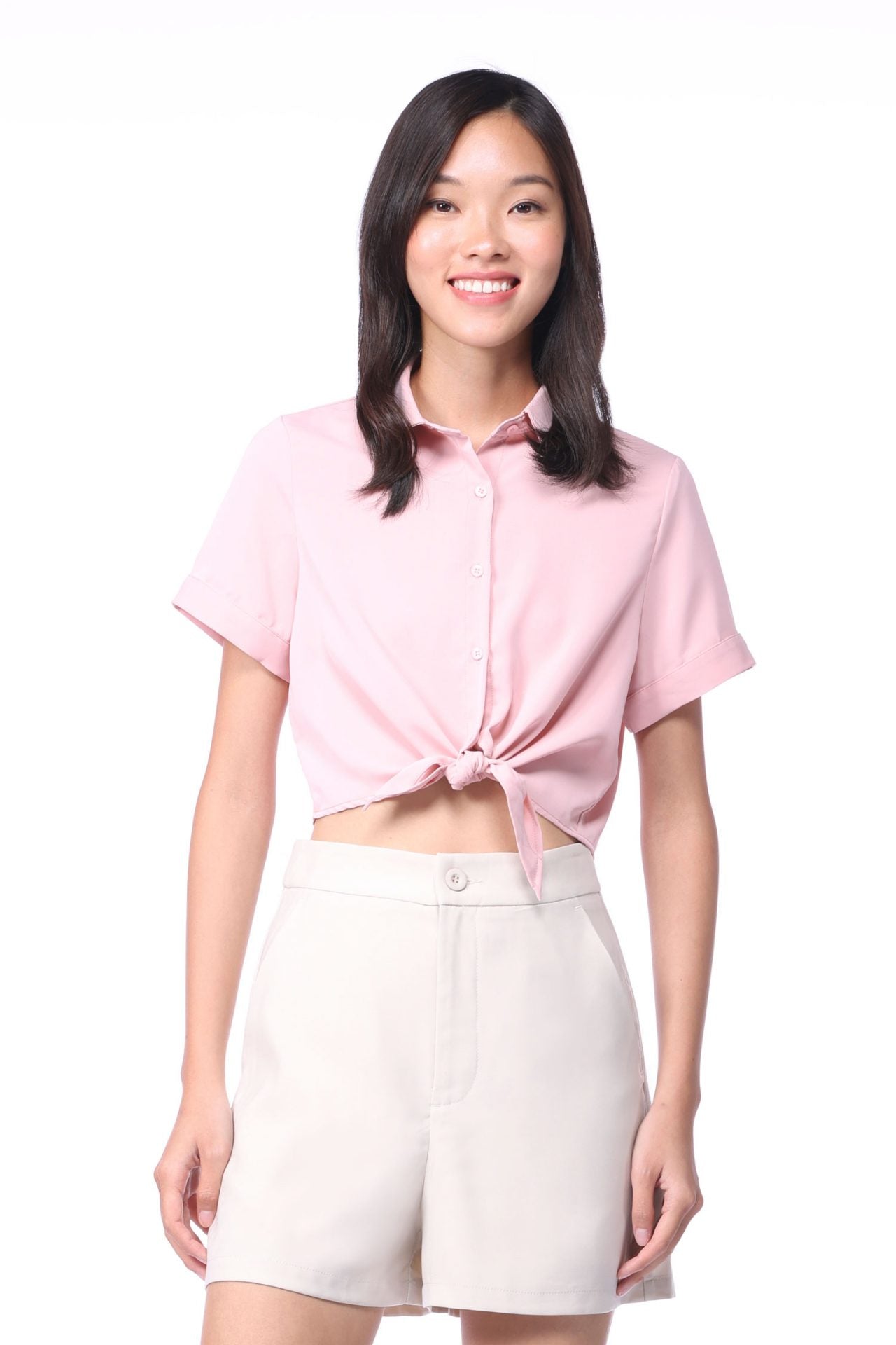 Polyester Front Knot Blouse