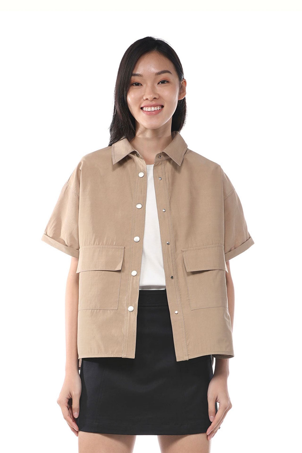 Poly Rayon Snap Button Blouse