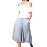 Wide-Legged Culottes - Dusty Blue