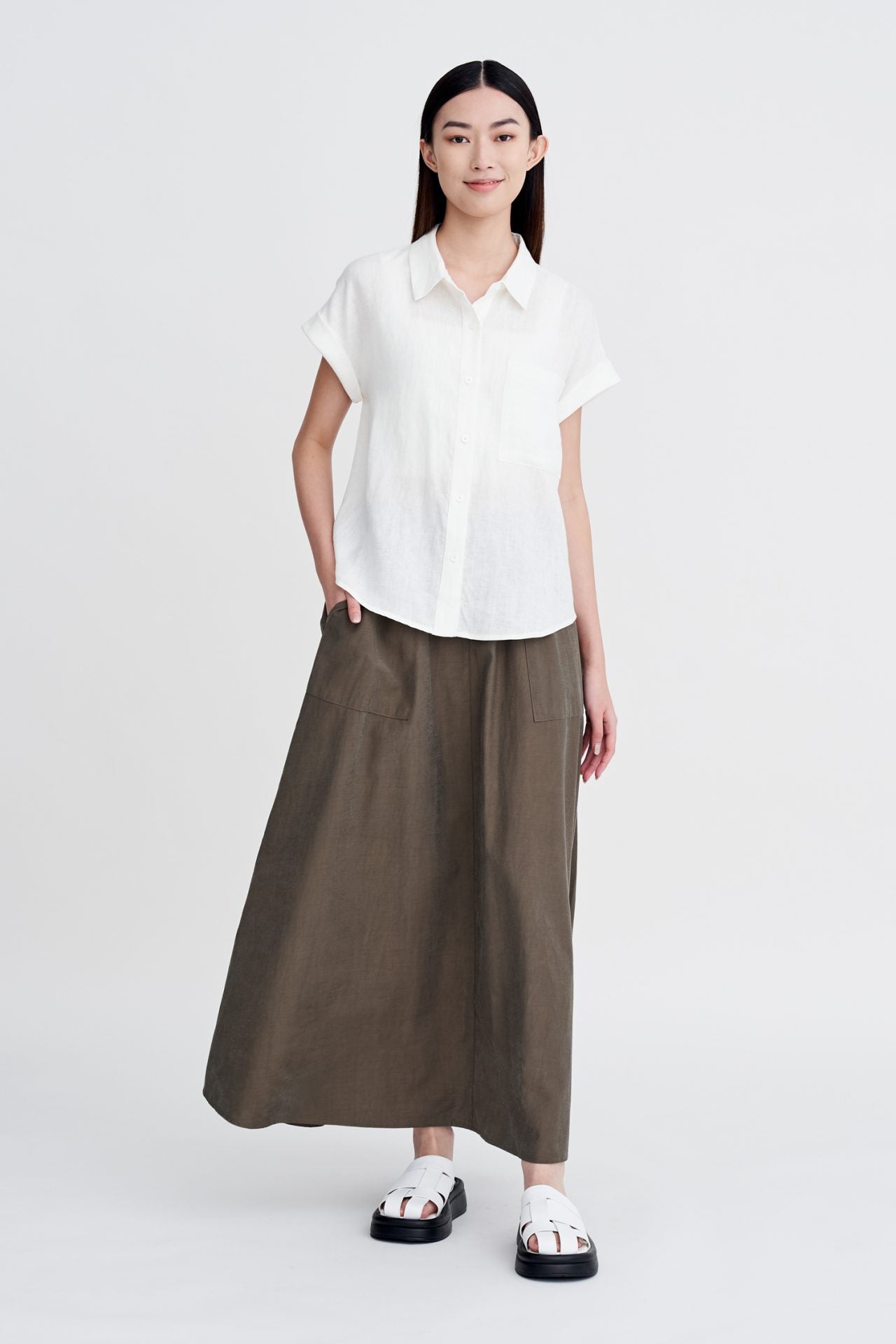 Linen Cap Slv Blouse