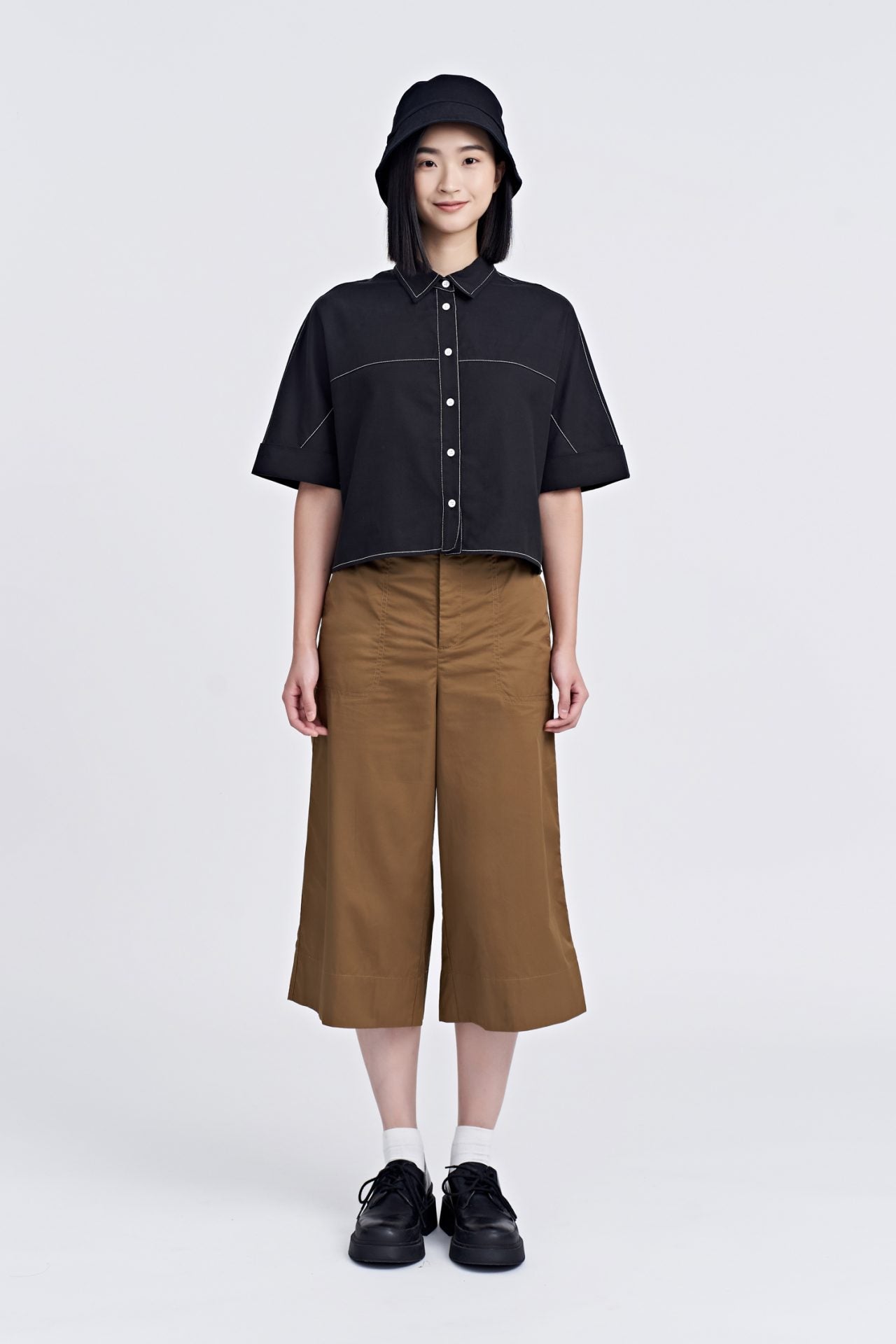 Wide Cut Blouse - Black