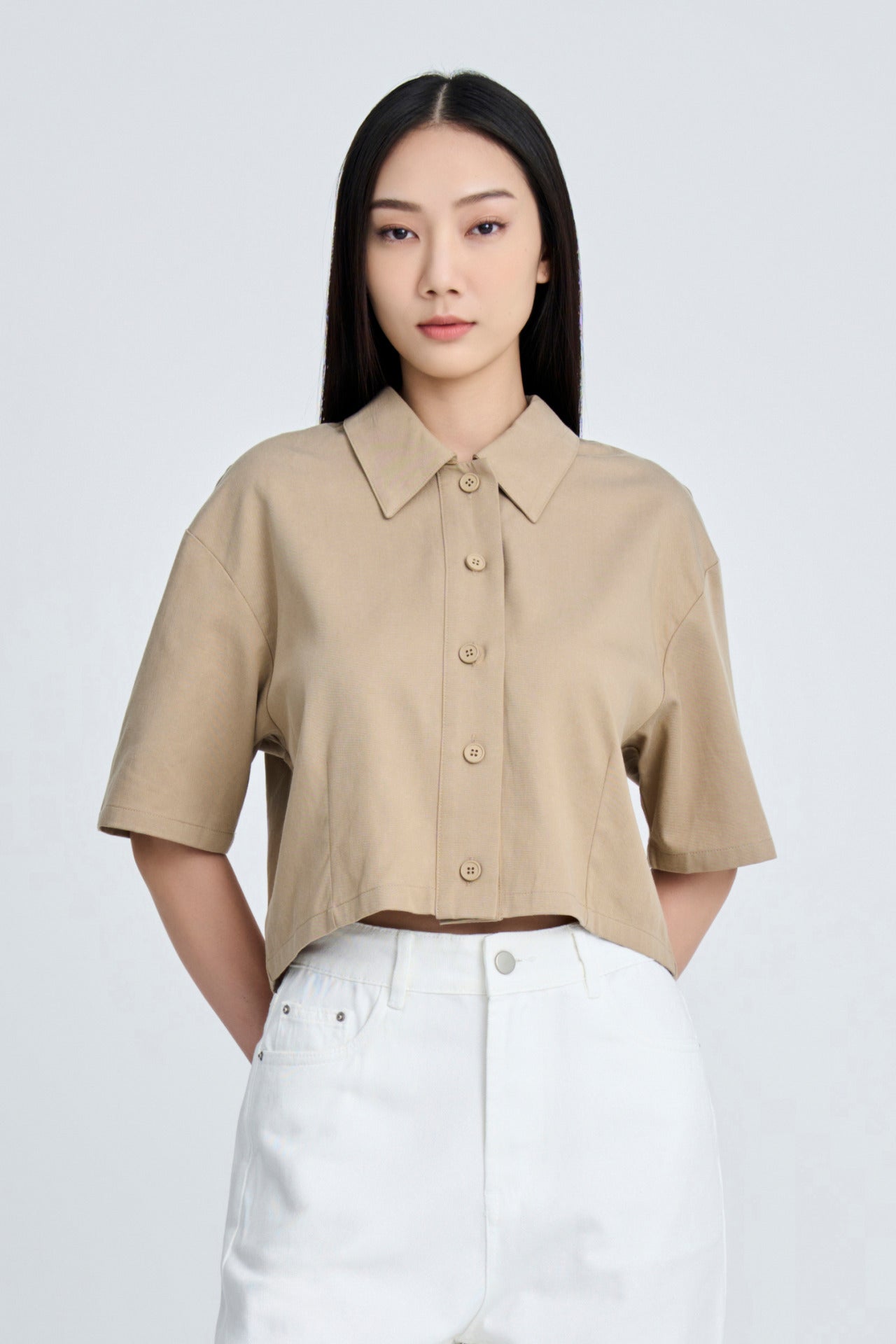 Cropped Blouse - Khaki