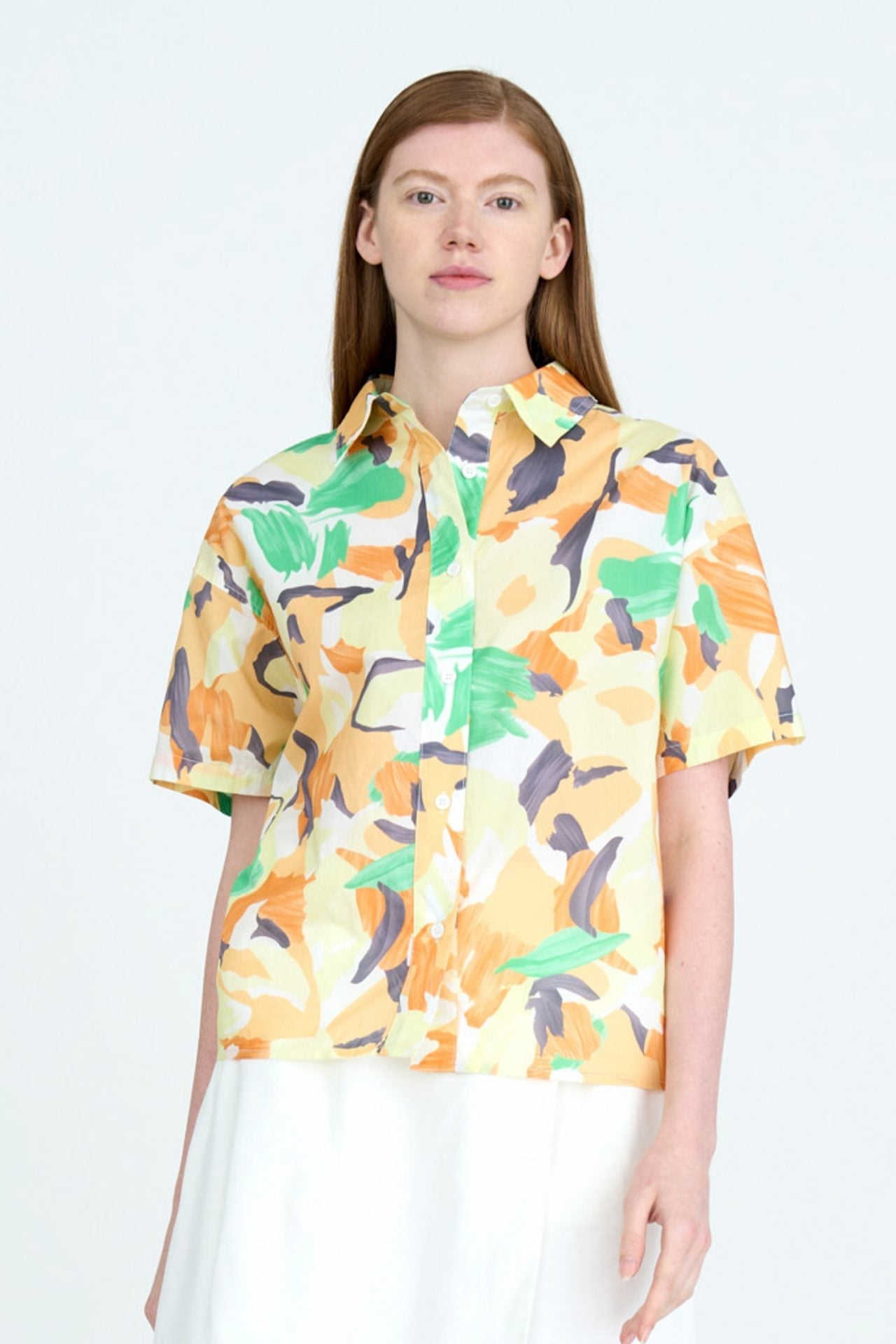 Floral Button Up Blouse - Floral Canary