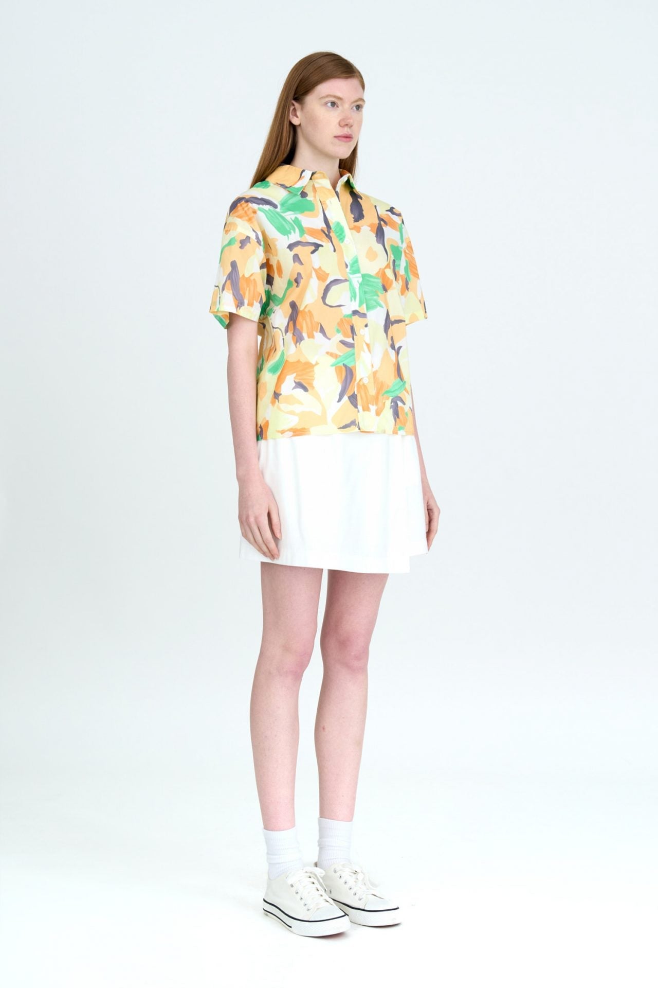 Floral Button Up Blouse - Floral Canary