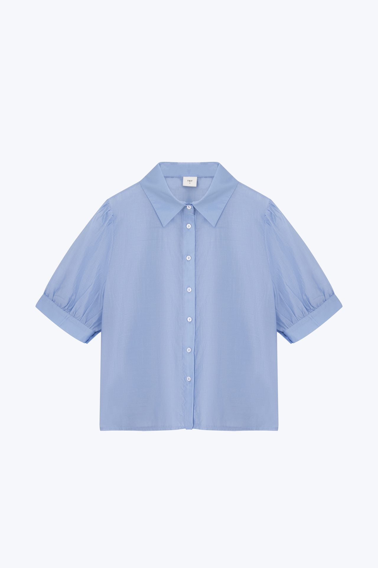 Organza Puff Sleeve Blouse - Cornflower