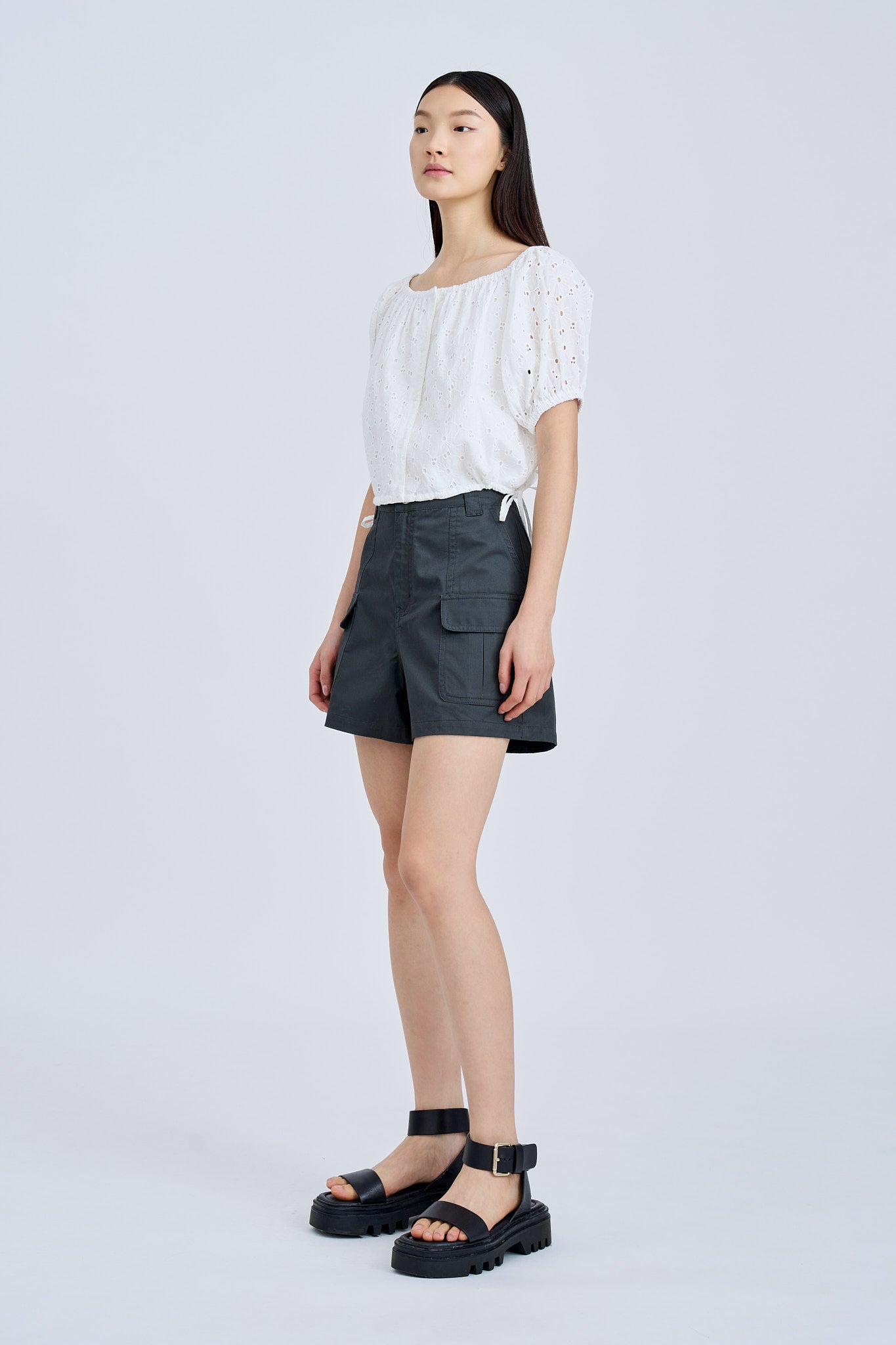 Drawstring Blouse - Cream