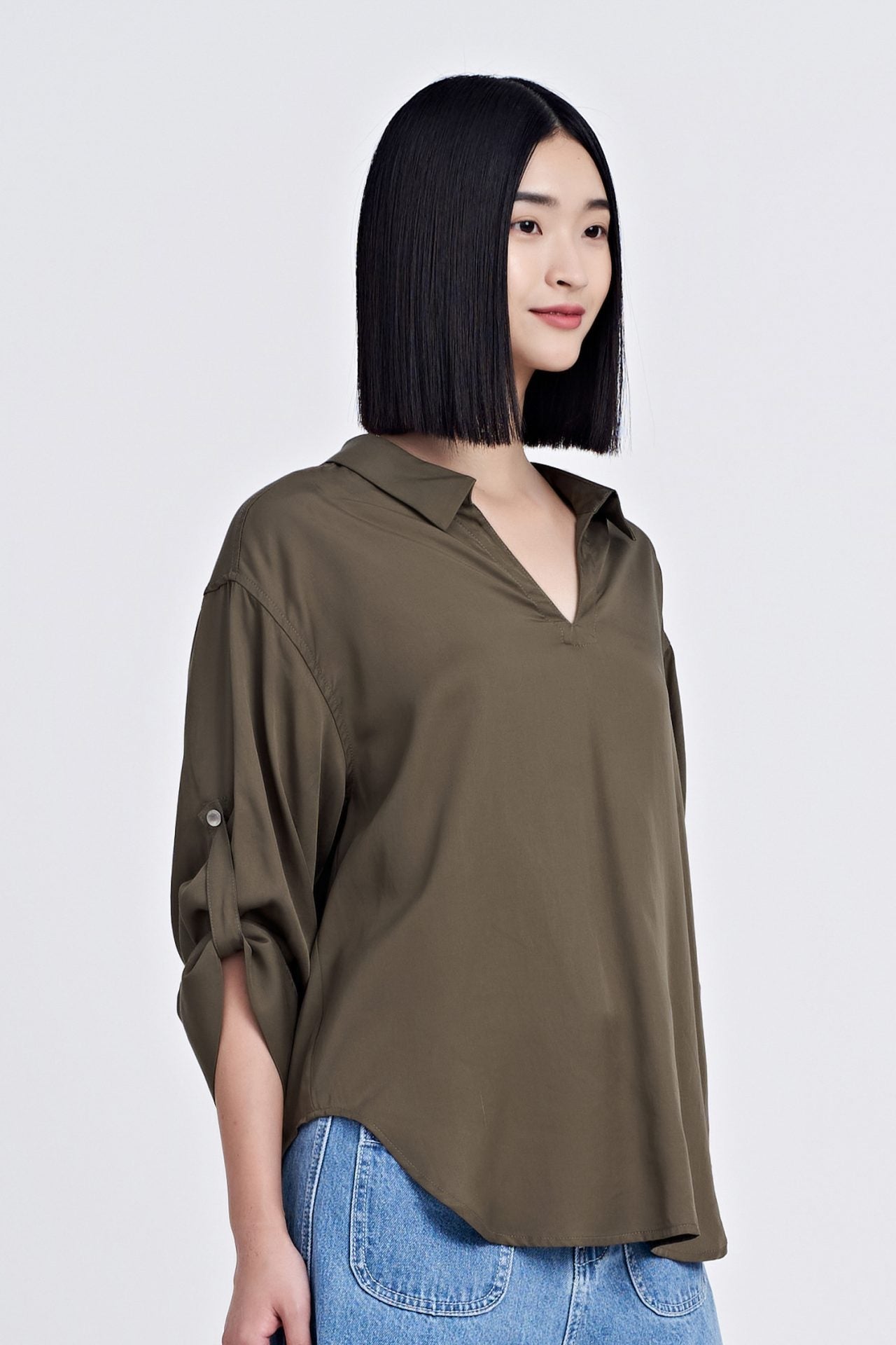 Rayon Collared Blouse