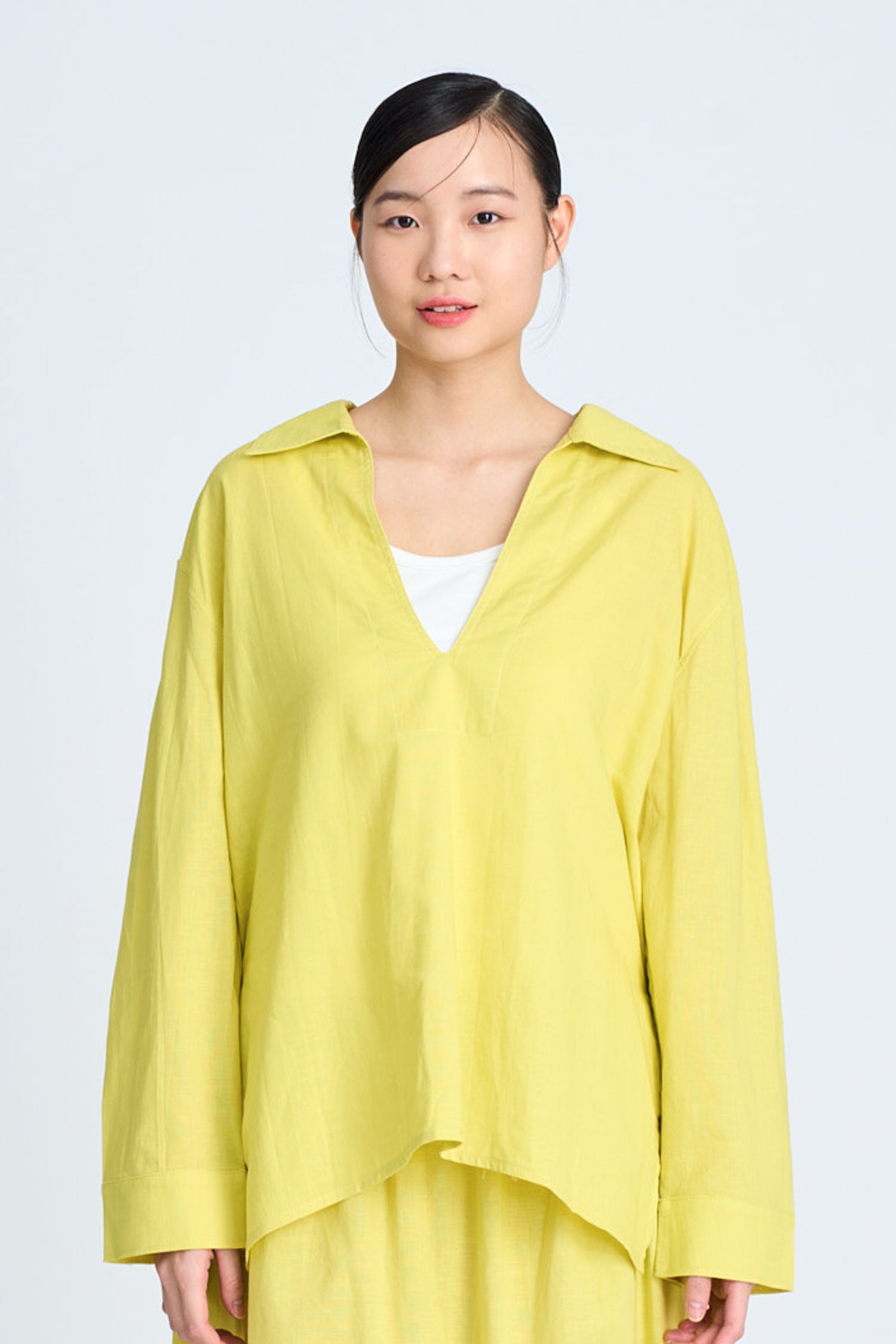 Long Sleeve Blouse - Chartreuse