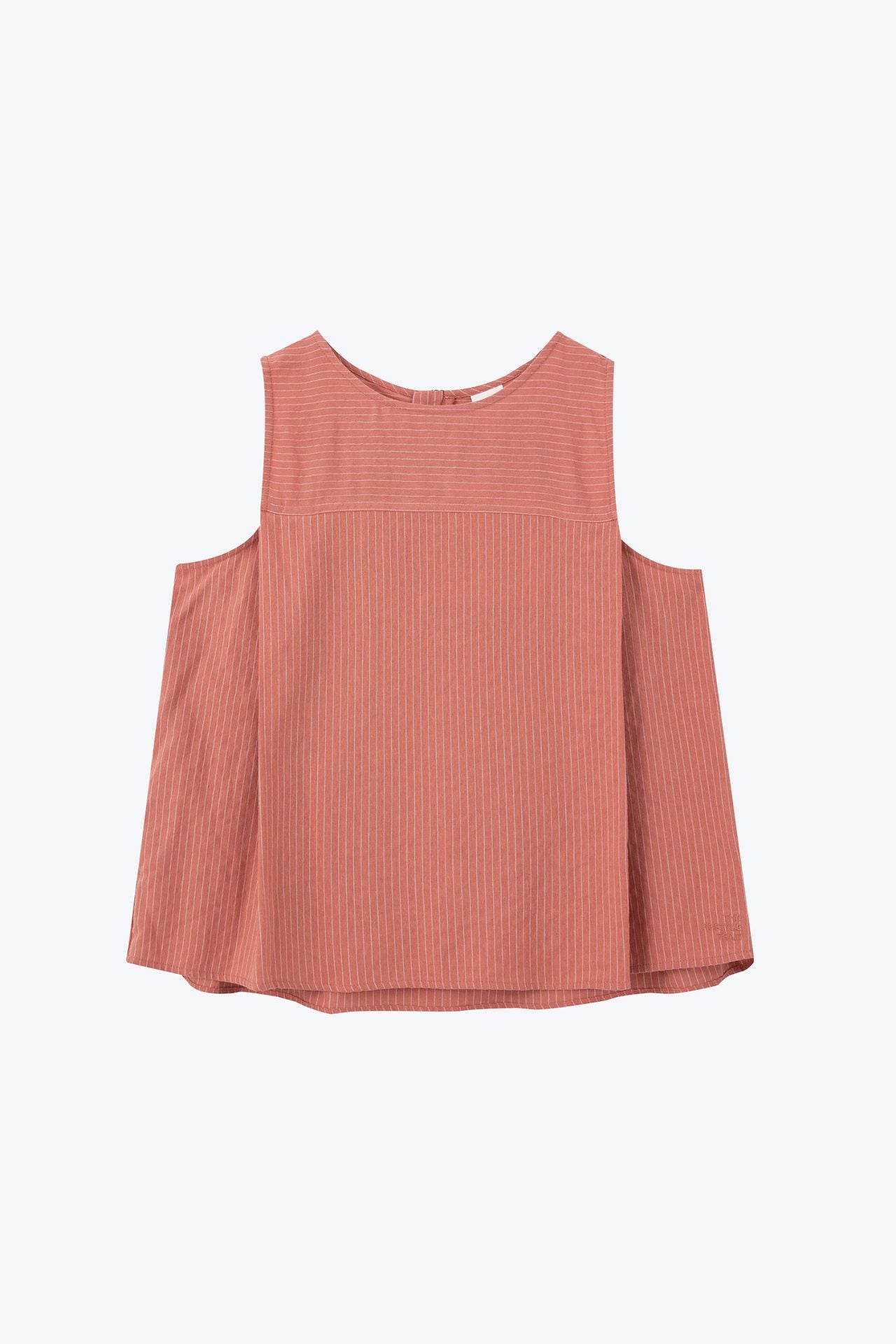 Striped Folded Sleeveless Blouse