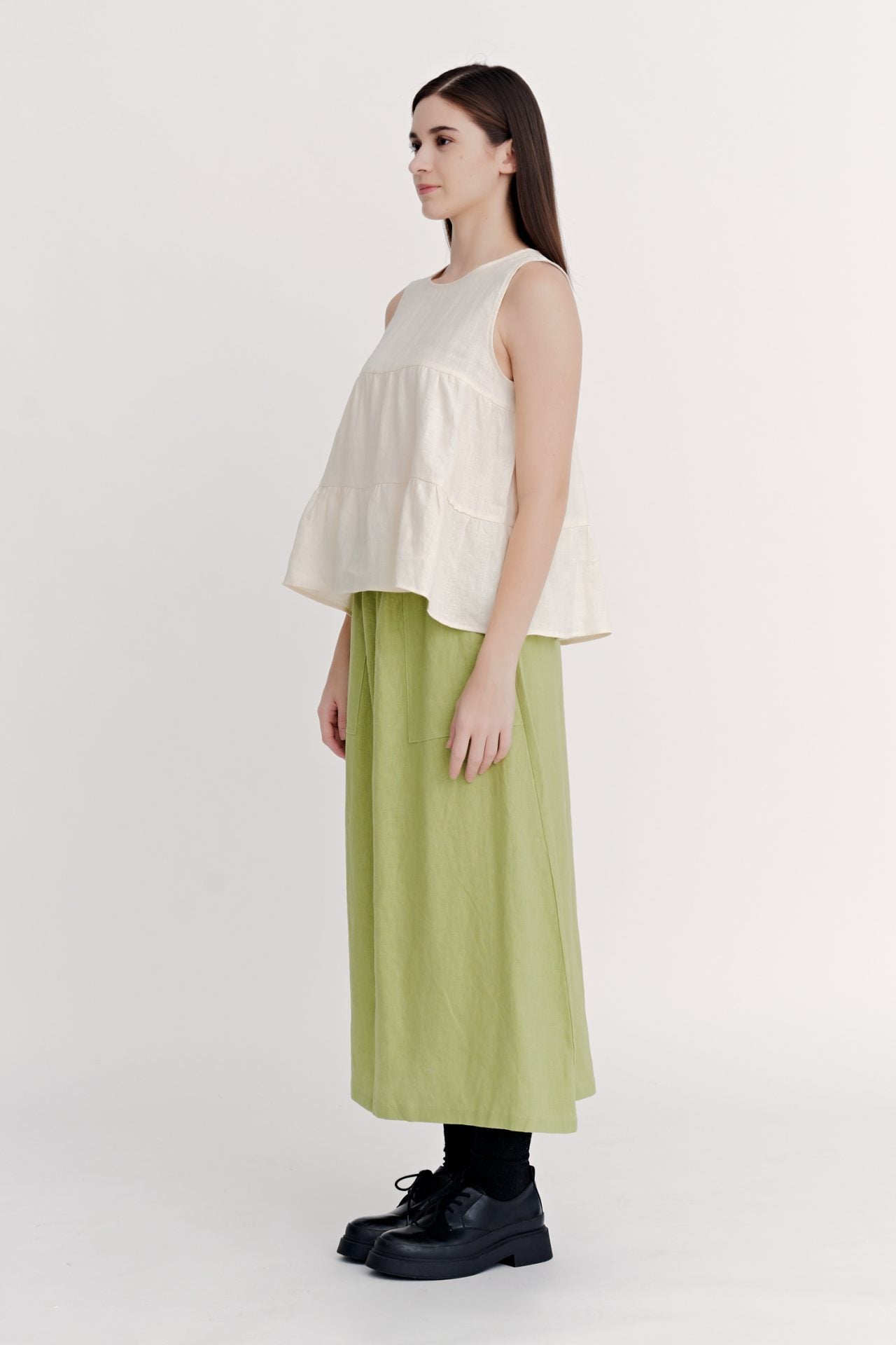 Tiered Sleeveless Blouse - Sand