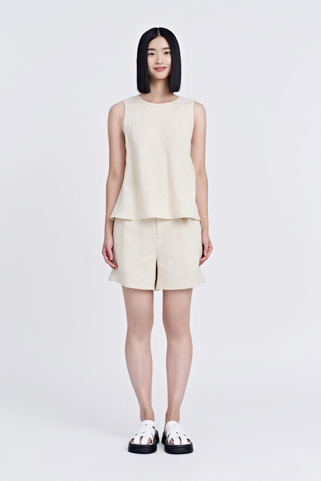 Linen Short Sleeve Top