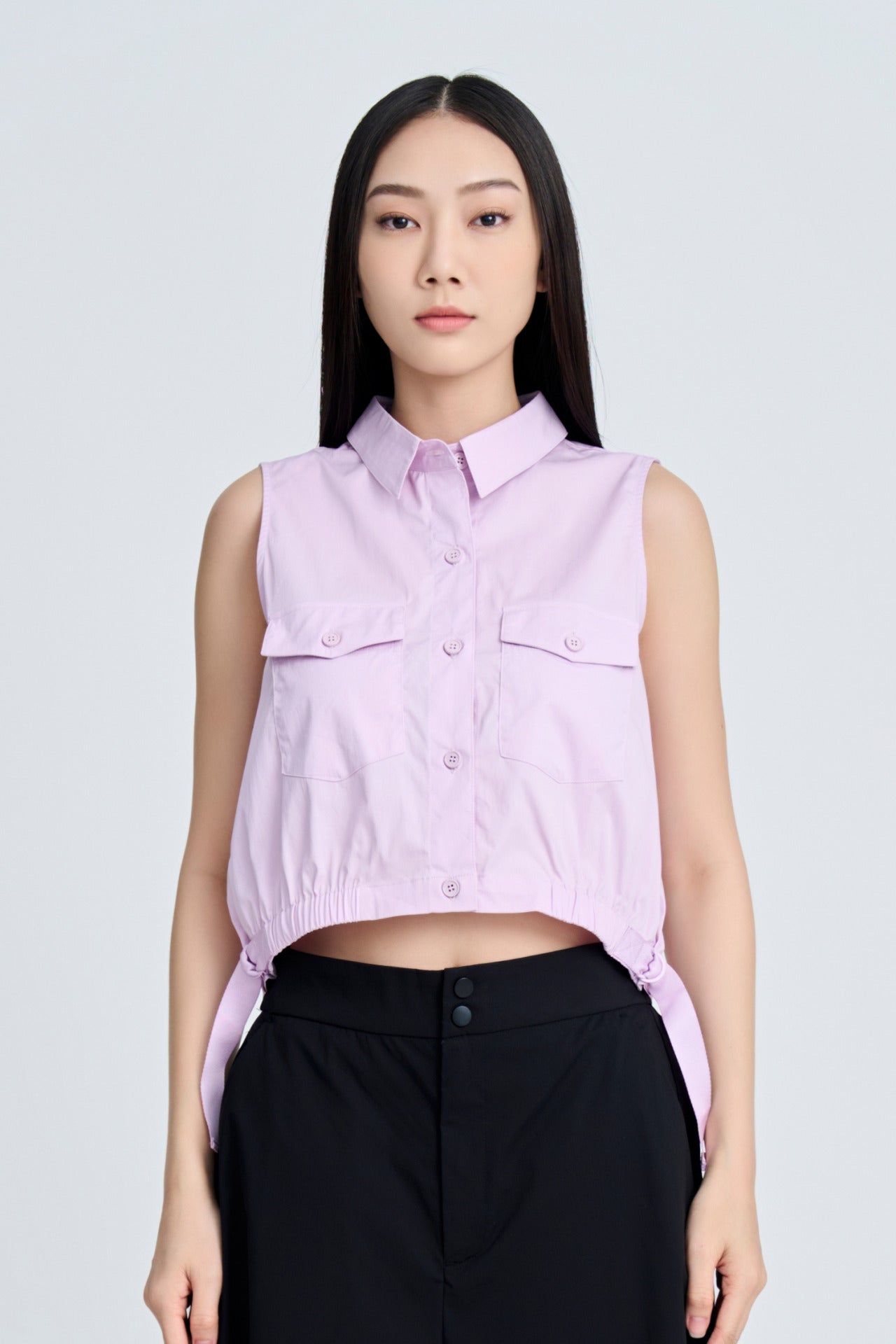 Side Tape Sleeveless Blouse