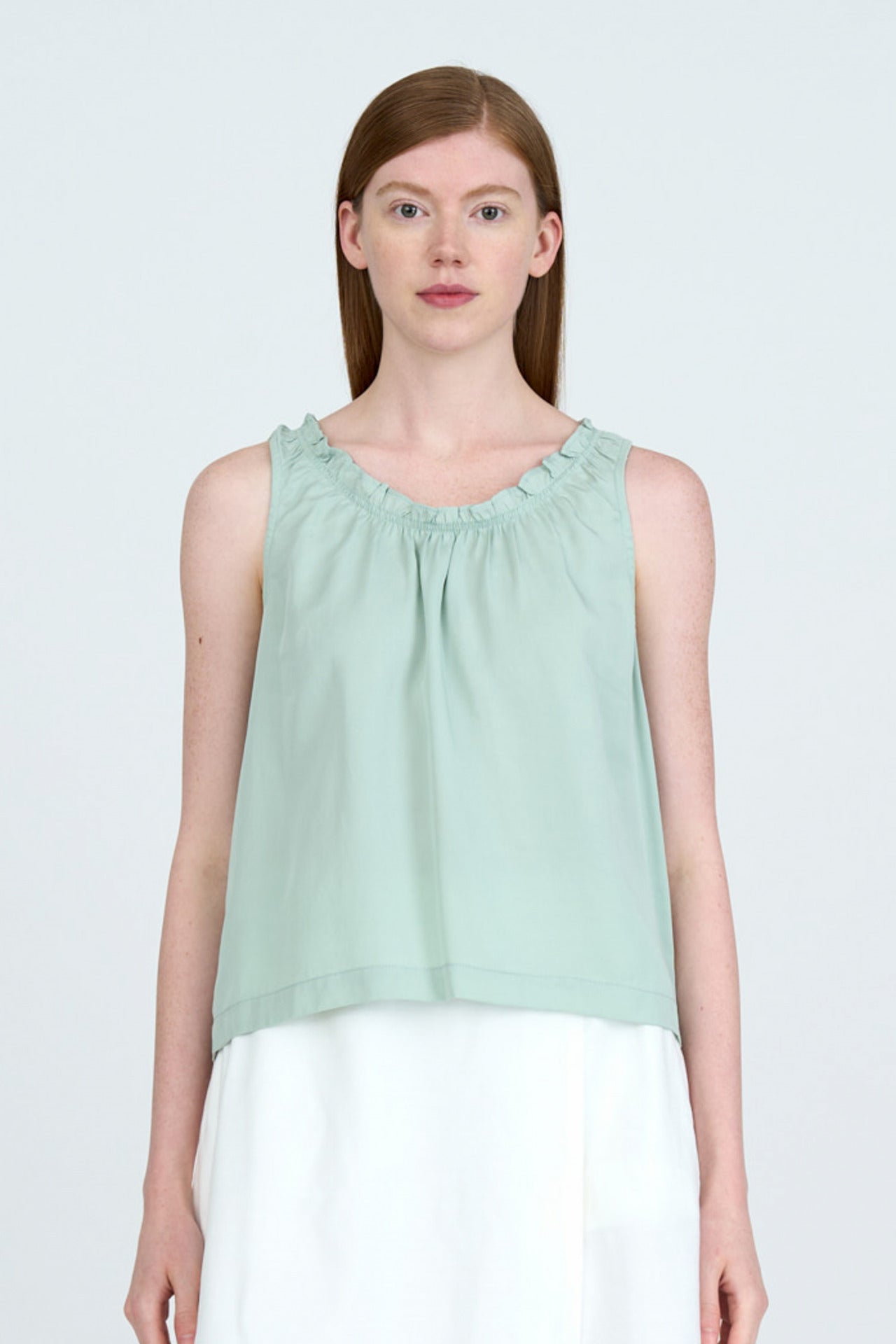 Sleeveless Frill Blouse