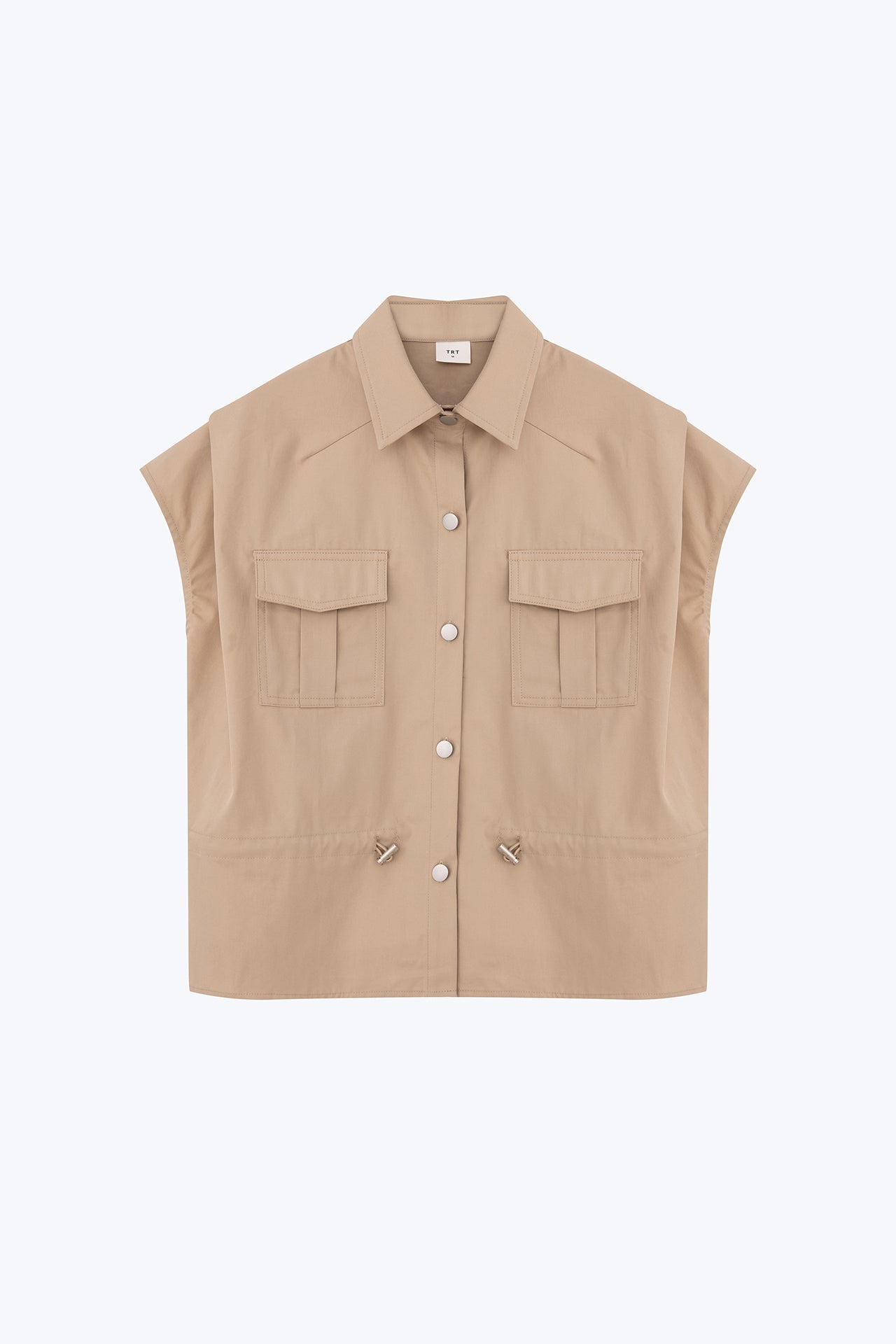 Drawcord Blouse - Khaki