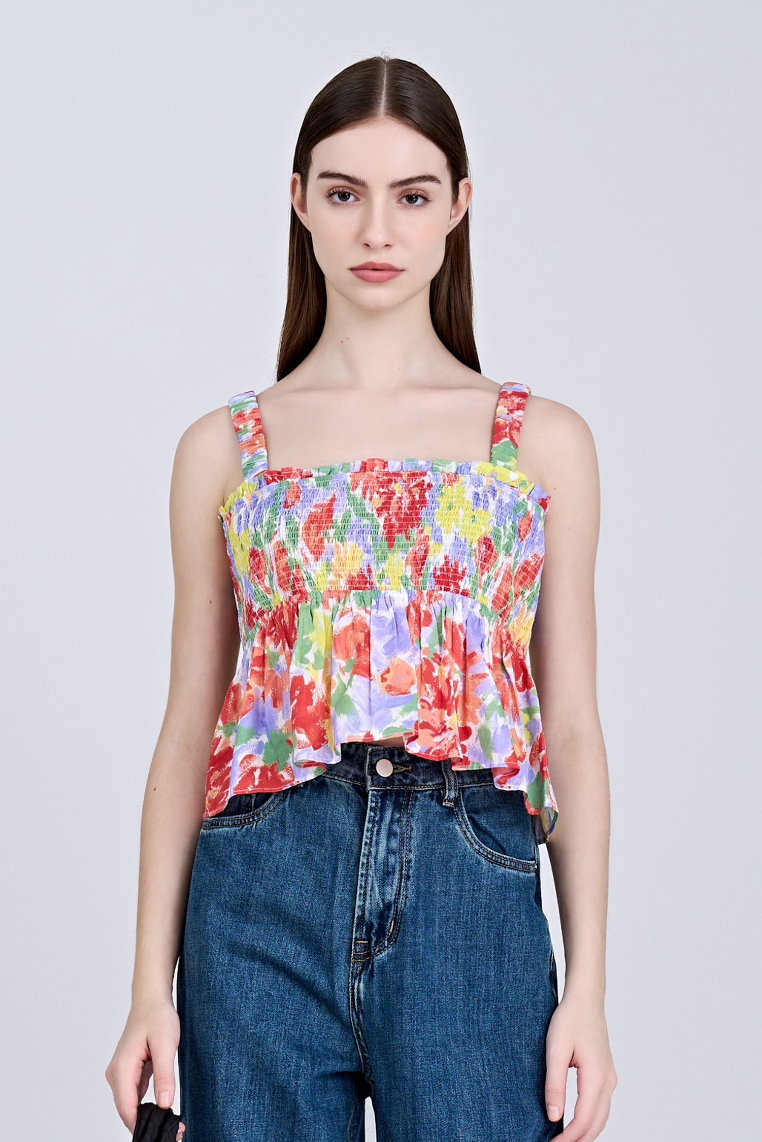 Floral Gathered Camisole - Mixed Florals