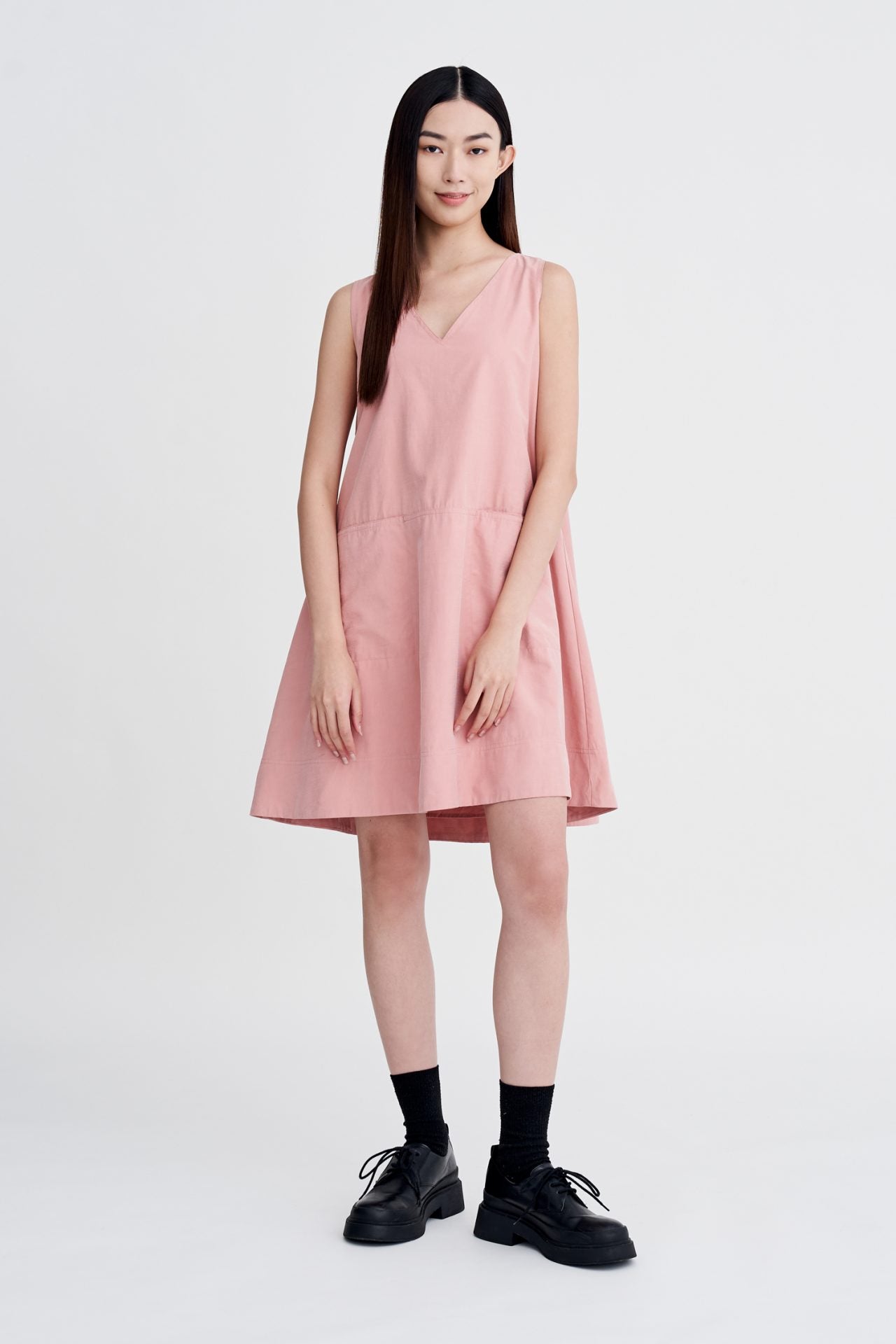 V-Neckline Sleeveless Dress