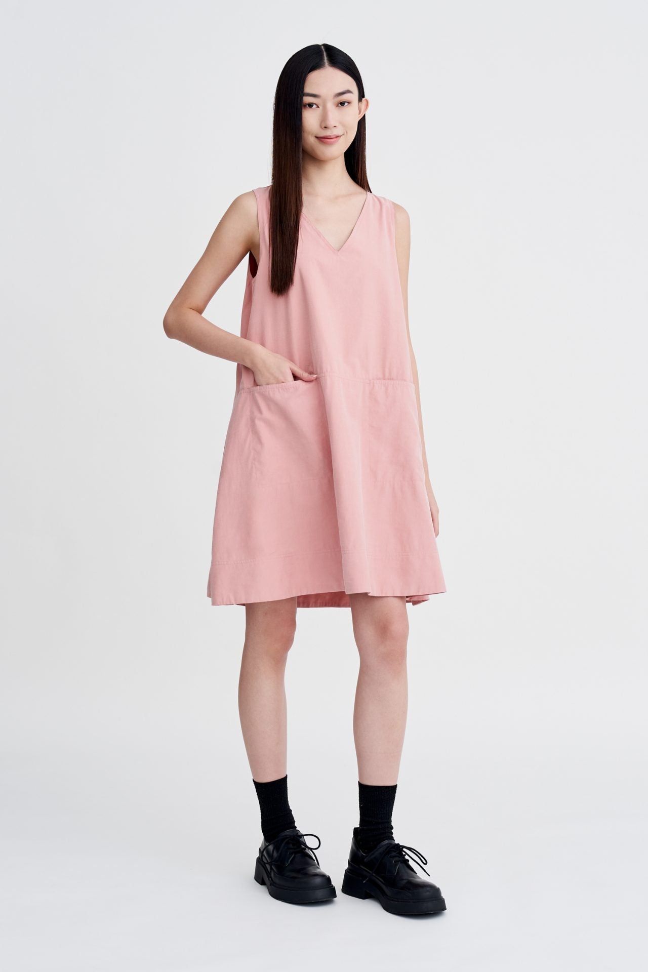 V-Neckline Sleeveless Dress