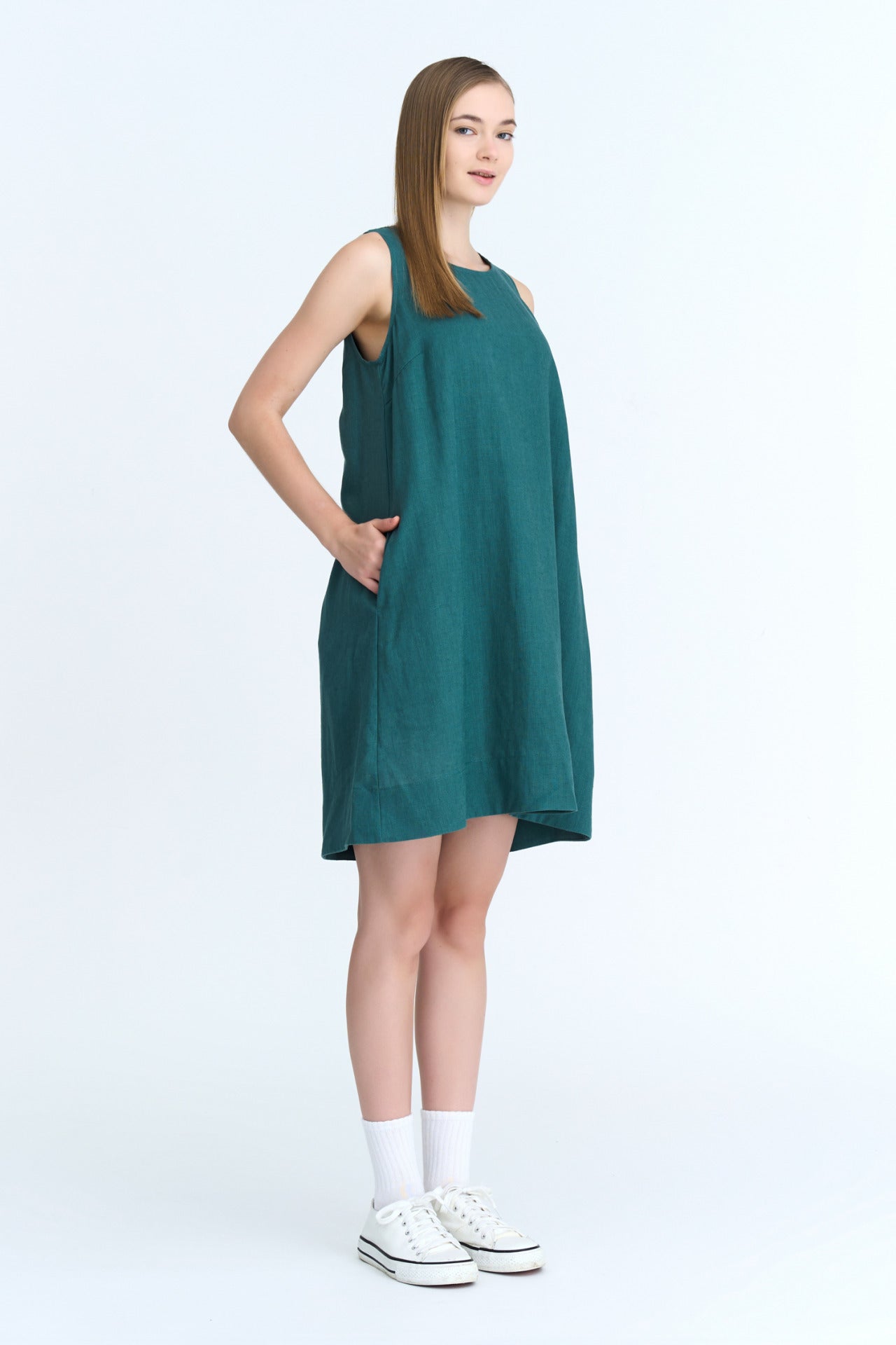 Sleeveless Dress - Teal Green