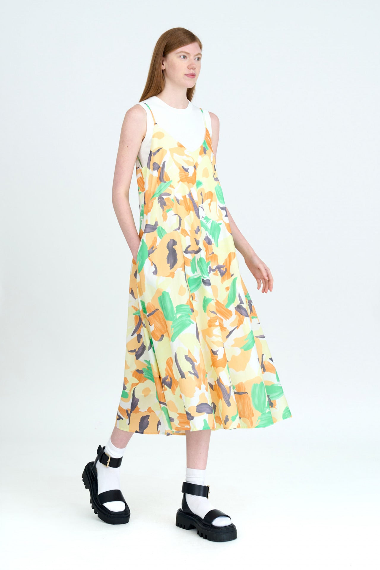 Floral Camisole Dress - Floral Canary