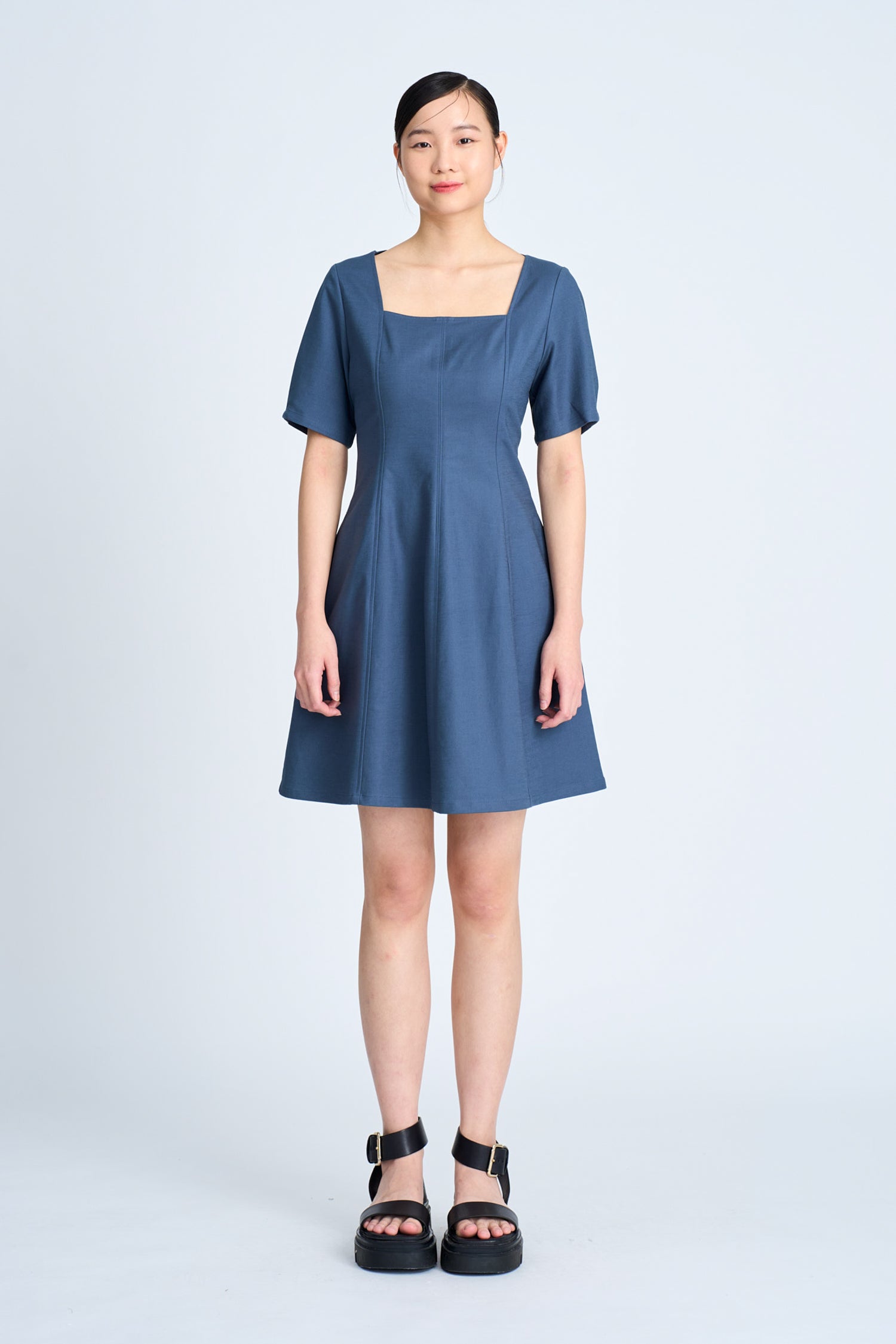 Seam Detail Dress - Denim Blue