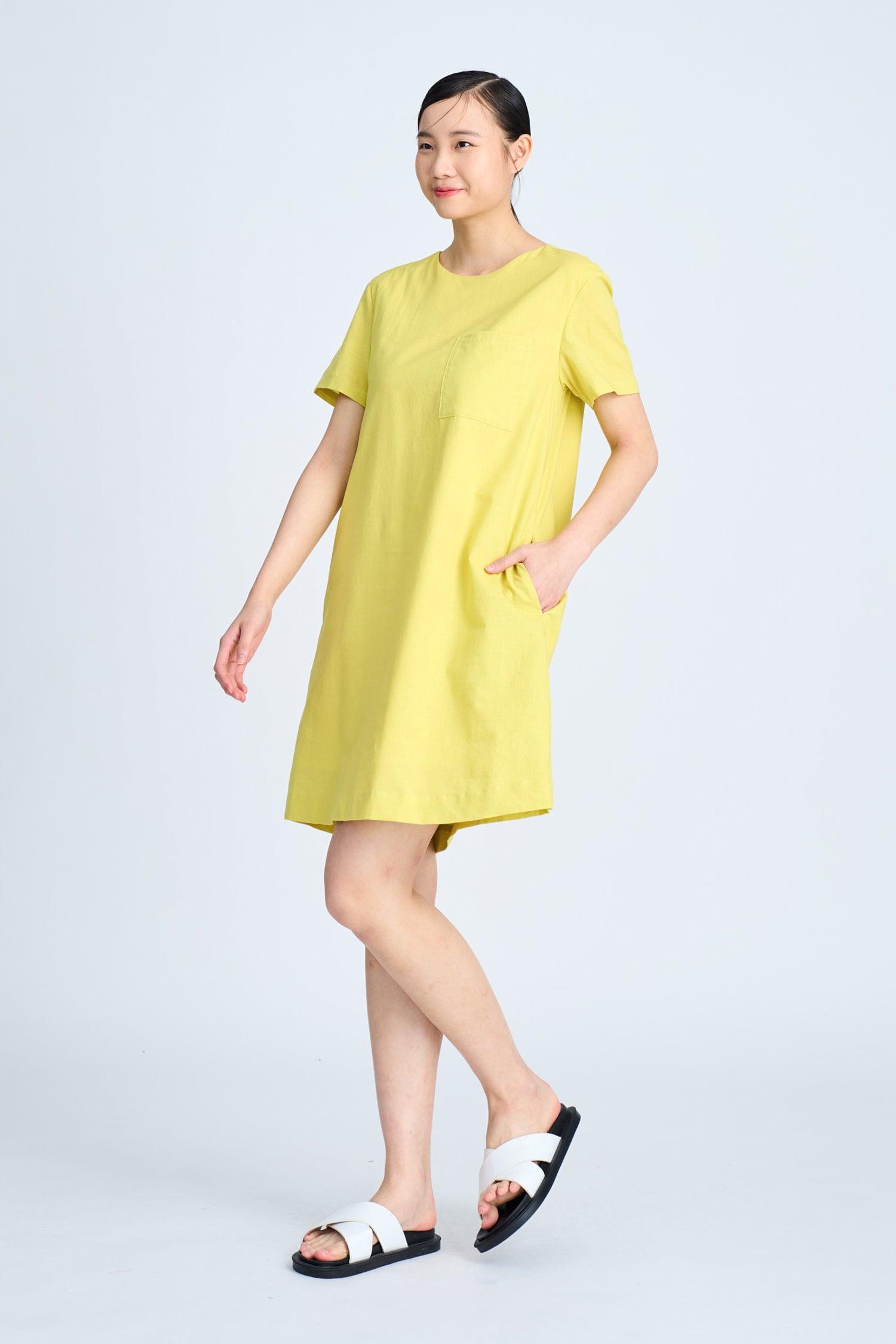 Short Sleeve Dress - Chartreuse