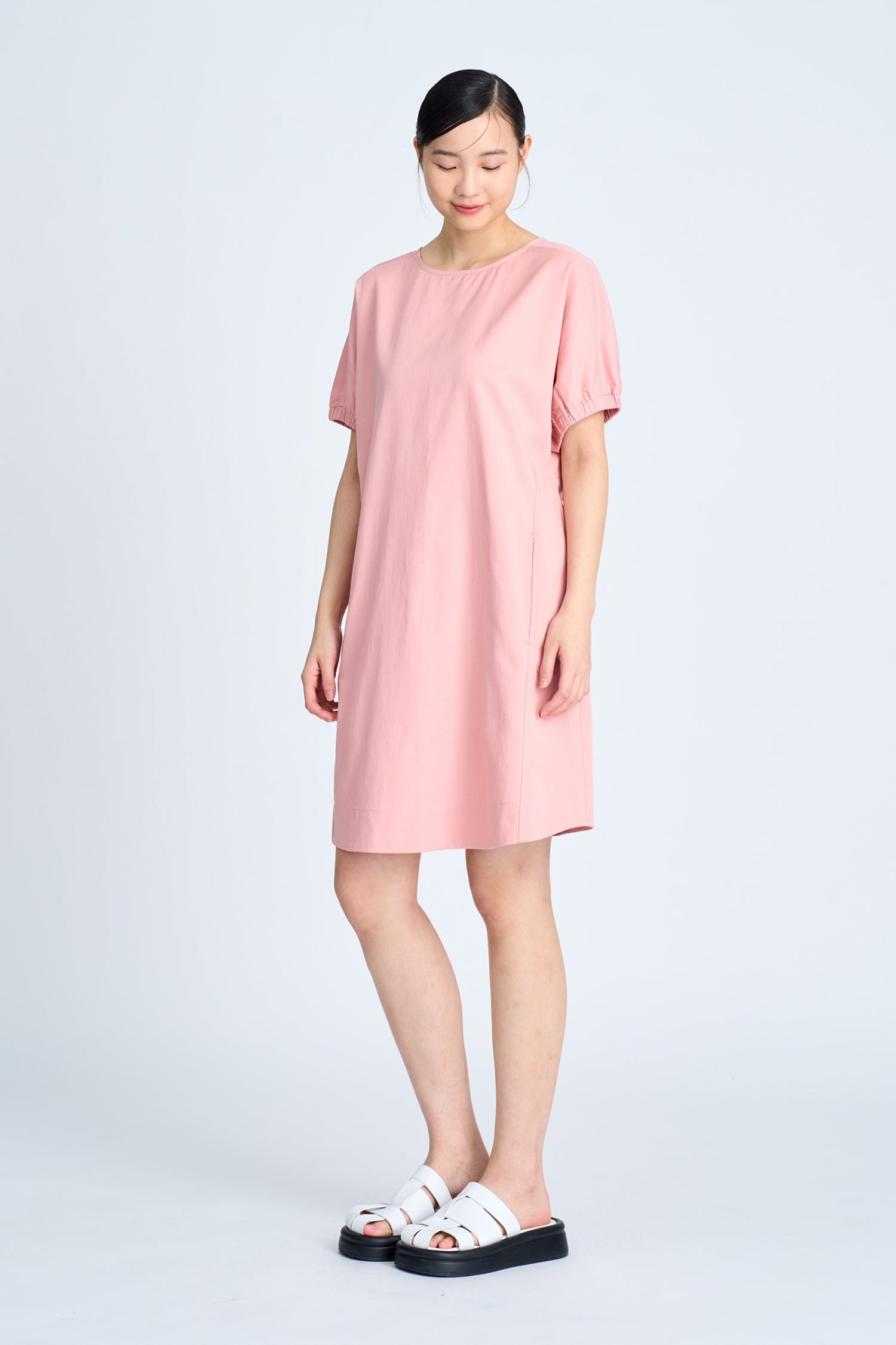 Elasticised Cuff Dress - Blush