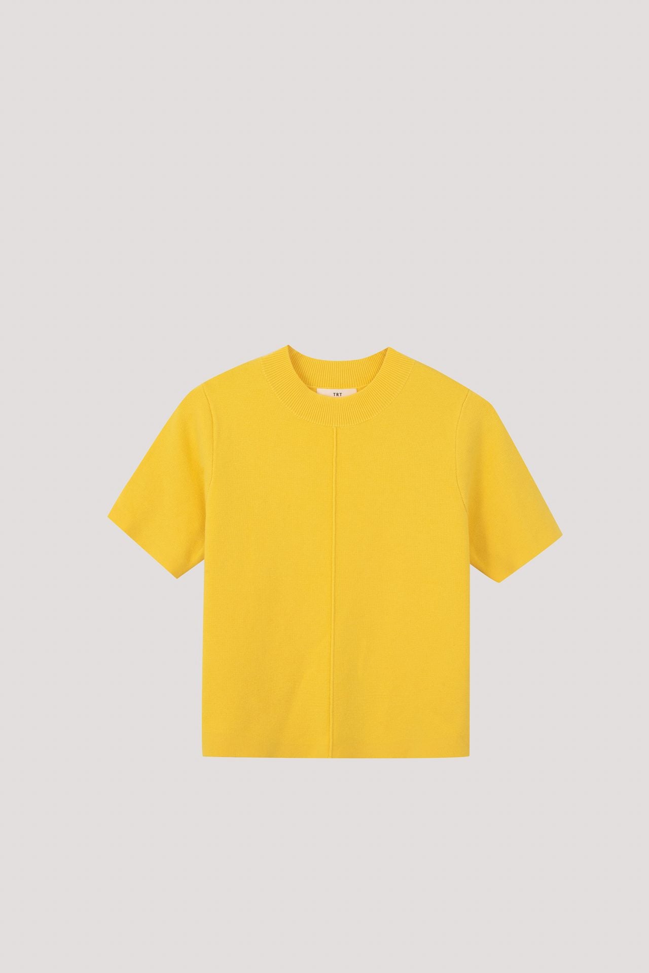 Knitted Ribbed Collar Top - Canary