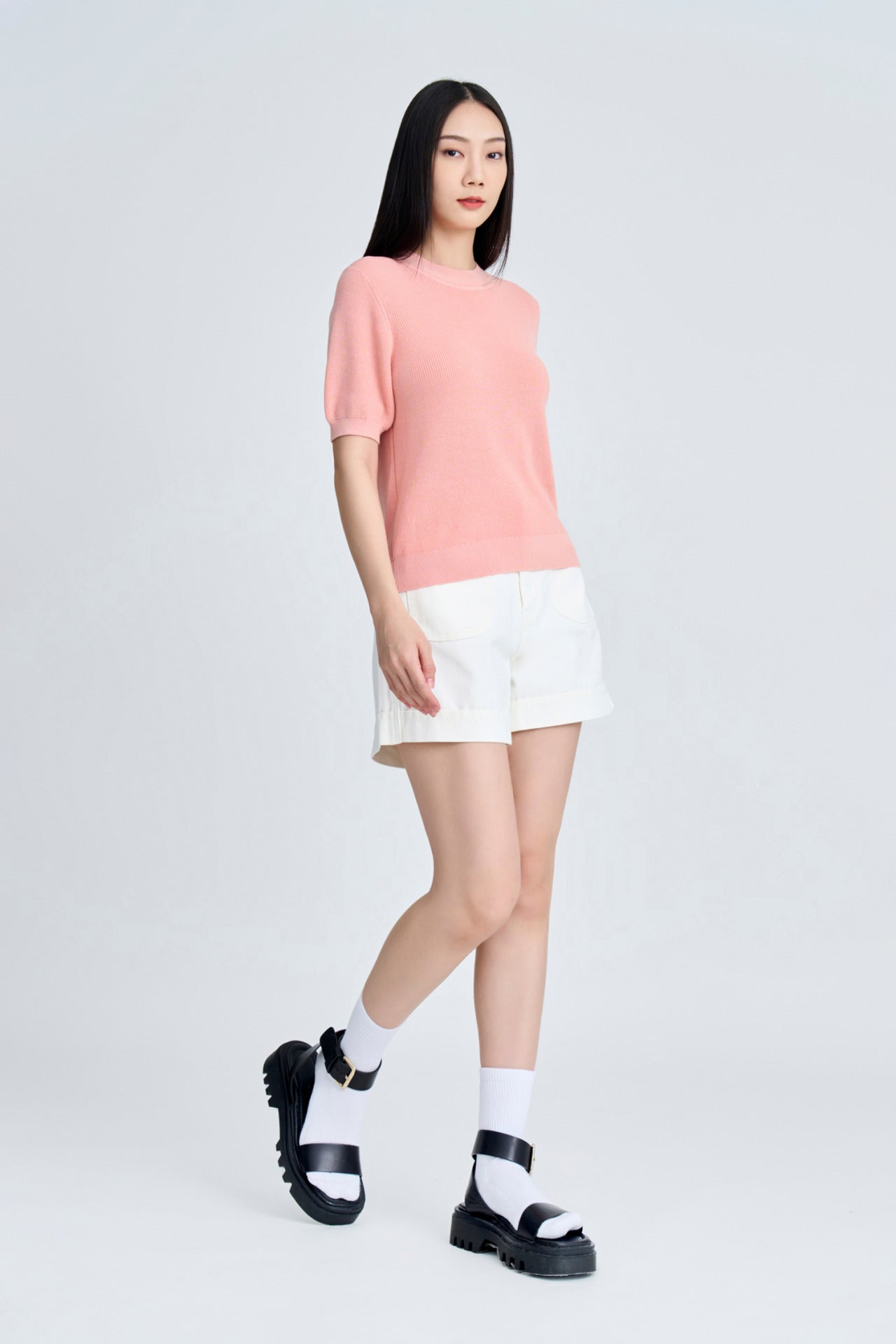 Knitted Short Sleeve Top