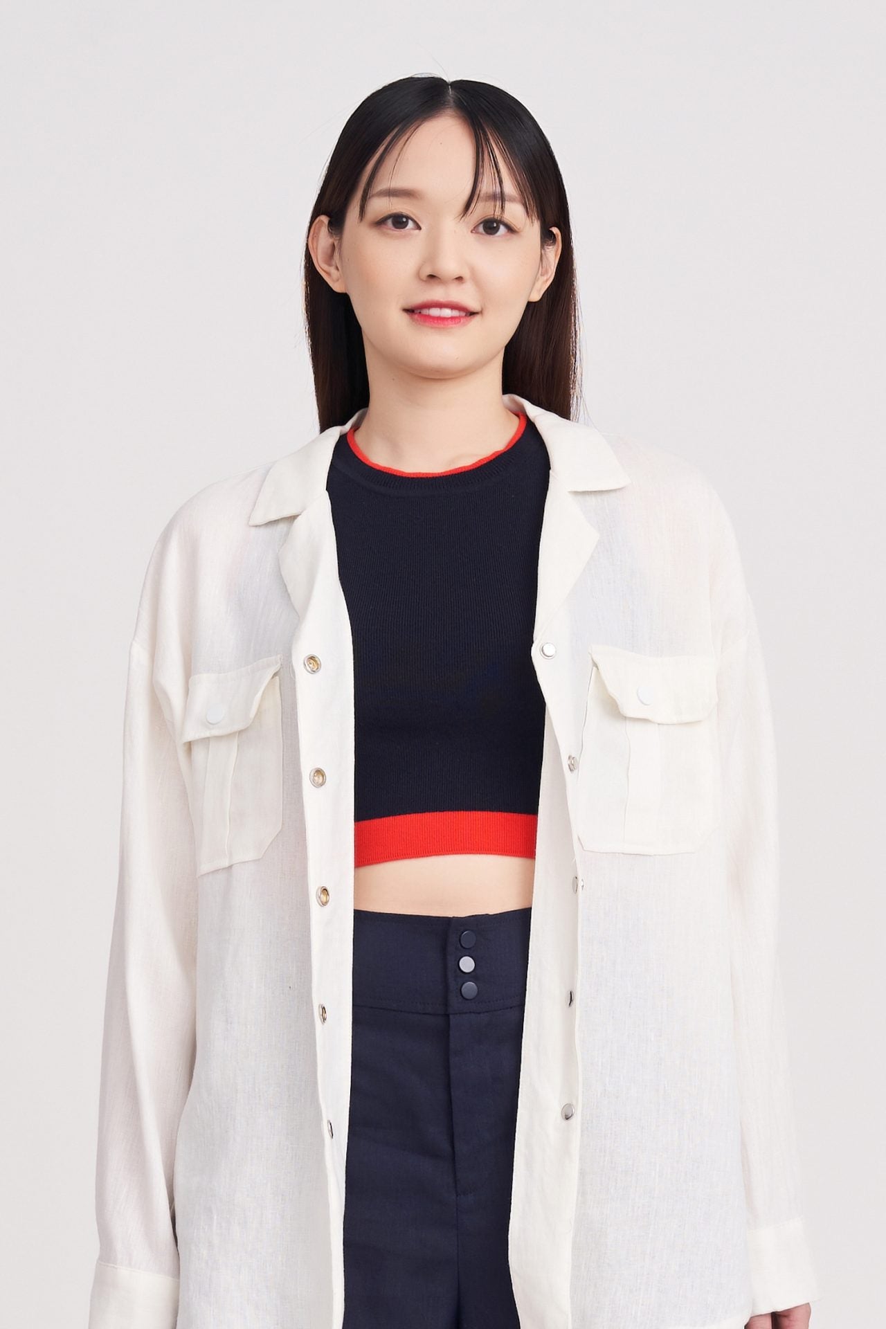 Knitted Colourblock Cropped Top