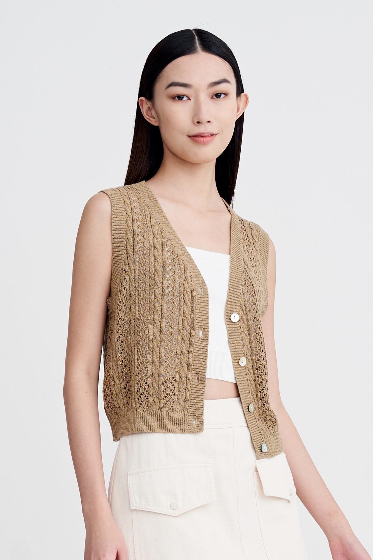 Knitted Pointelle Vest