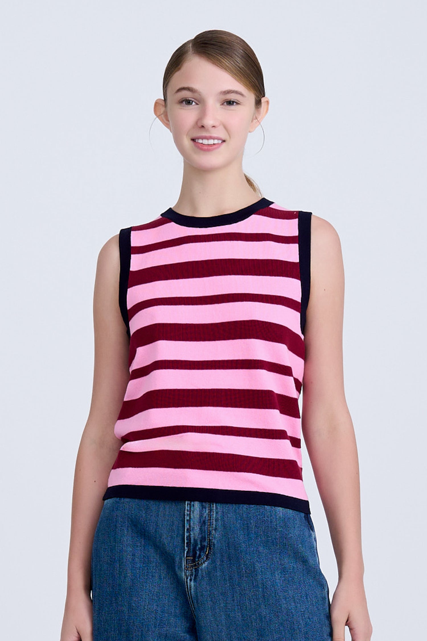 Knitted Striped Racerback Top