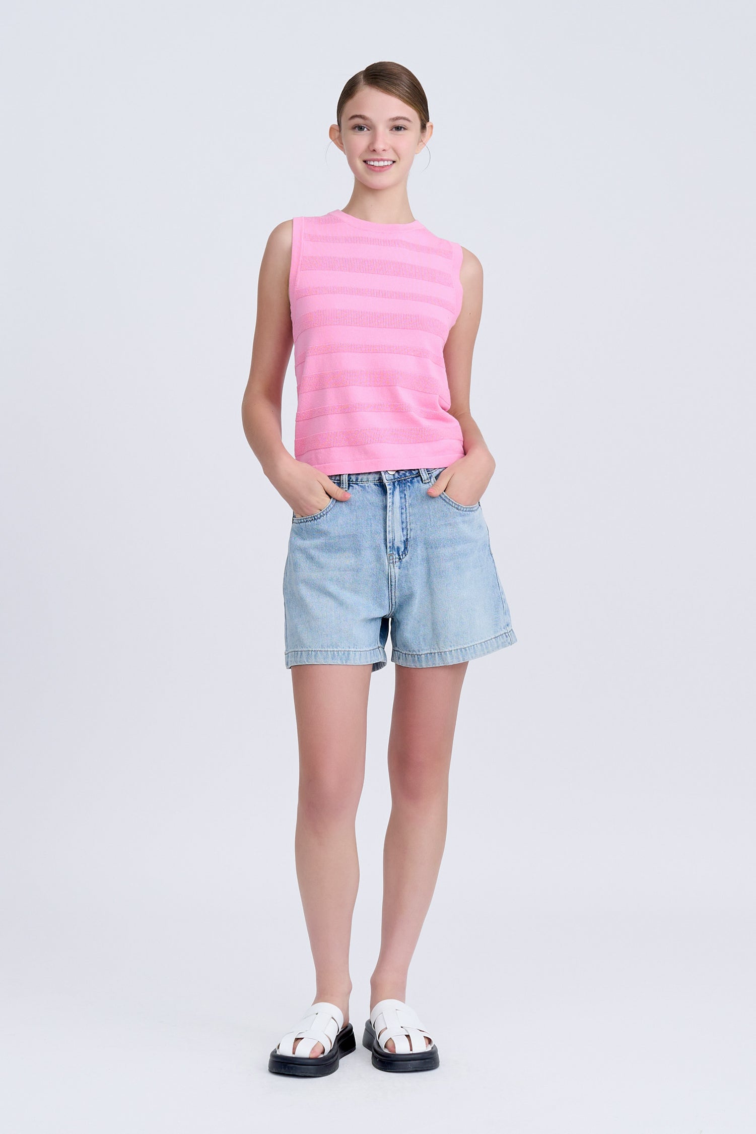 Knitted Racerback Top - Pink