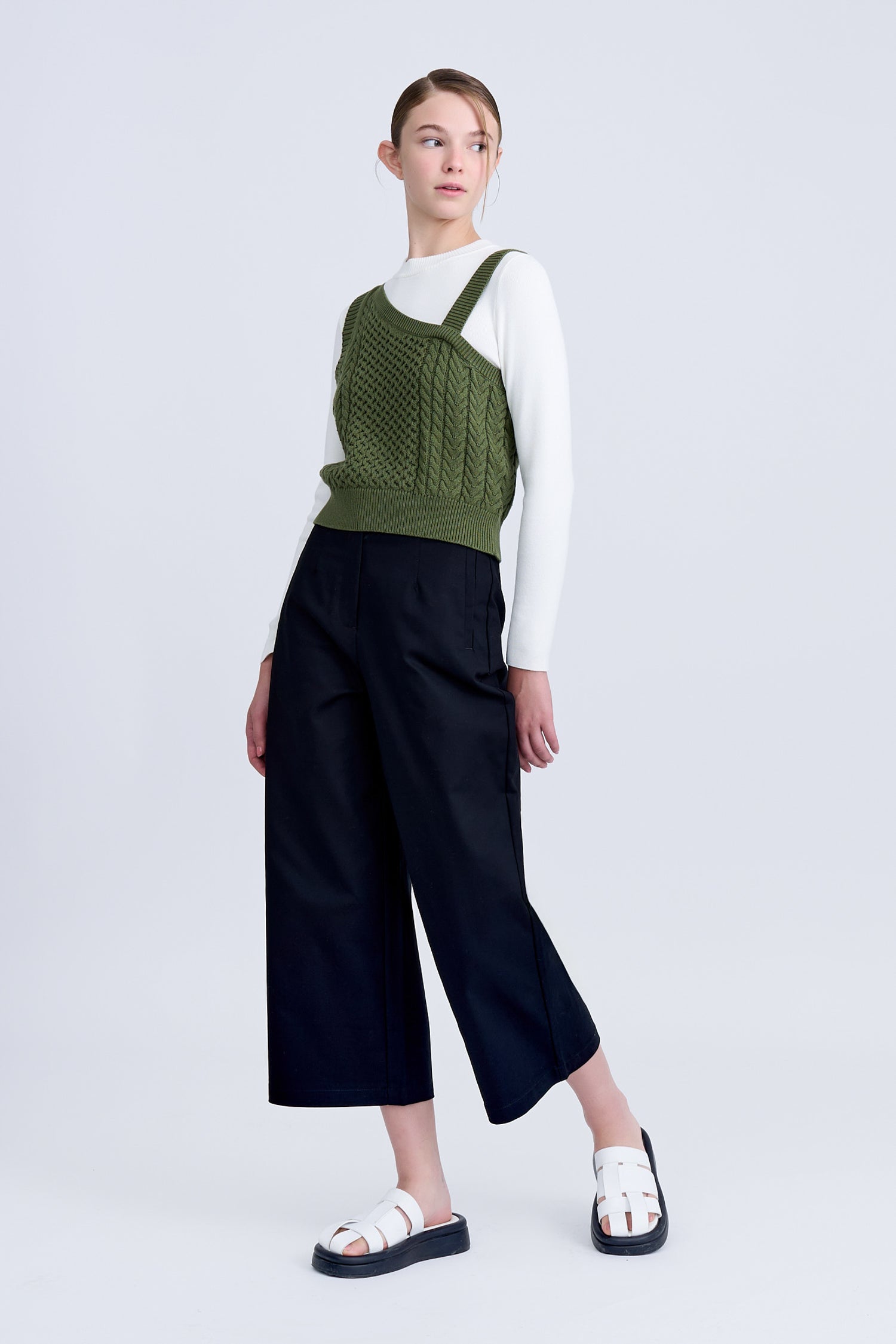 Asymmetric Cable Knit Top