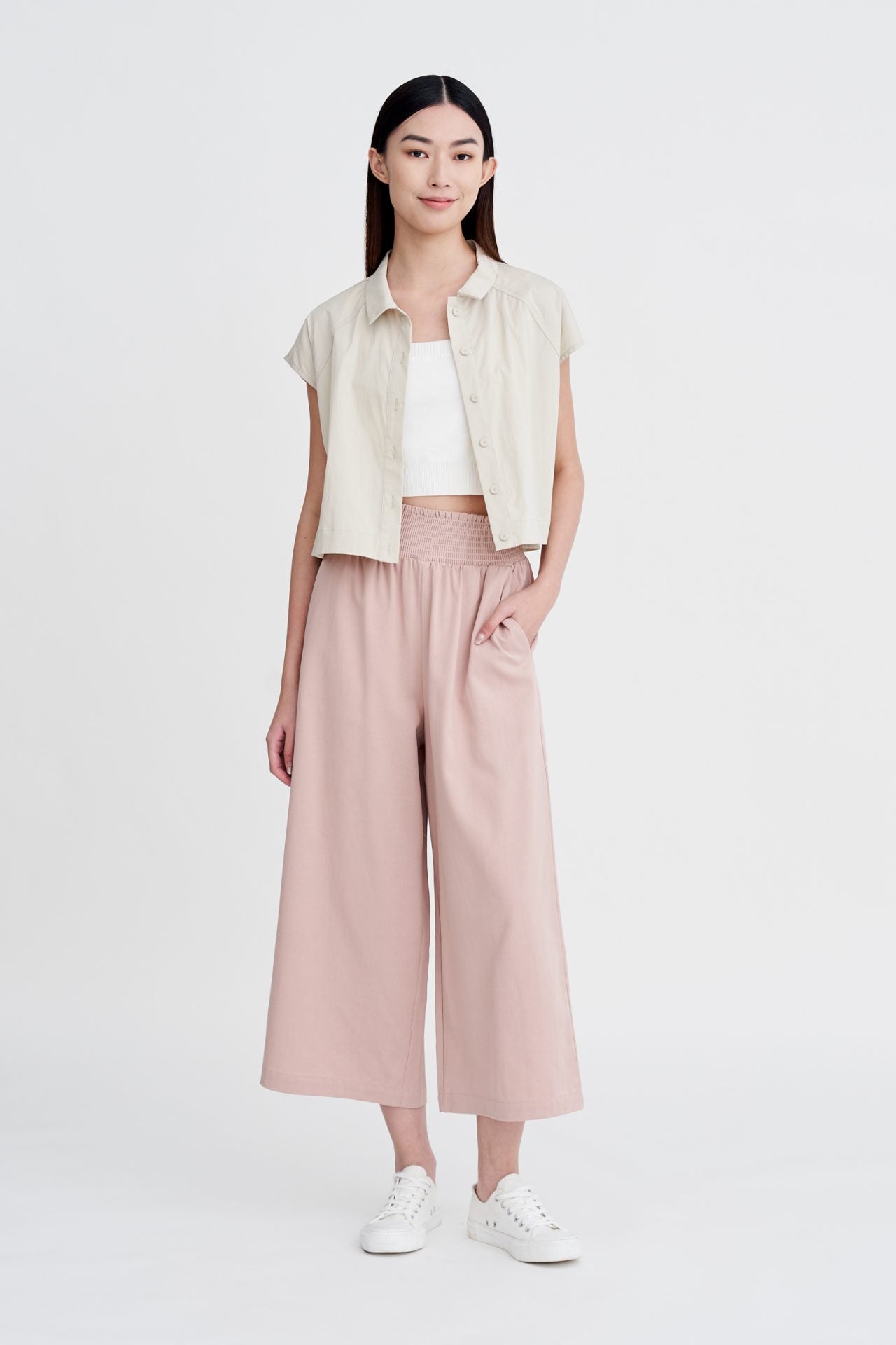 Smocked Waist Pants - Blush