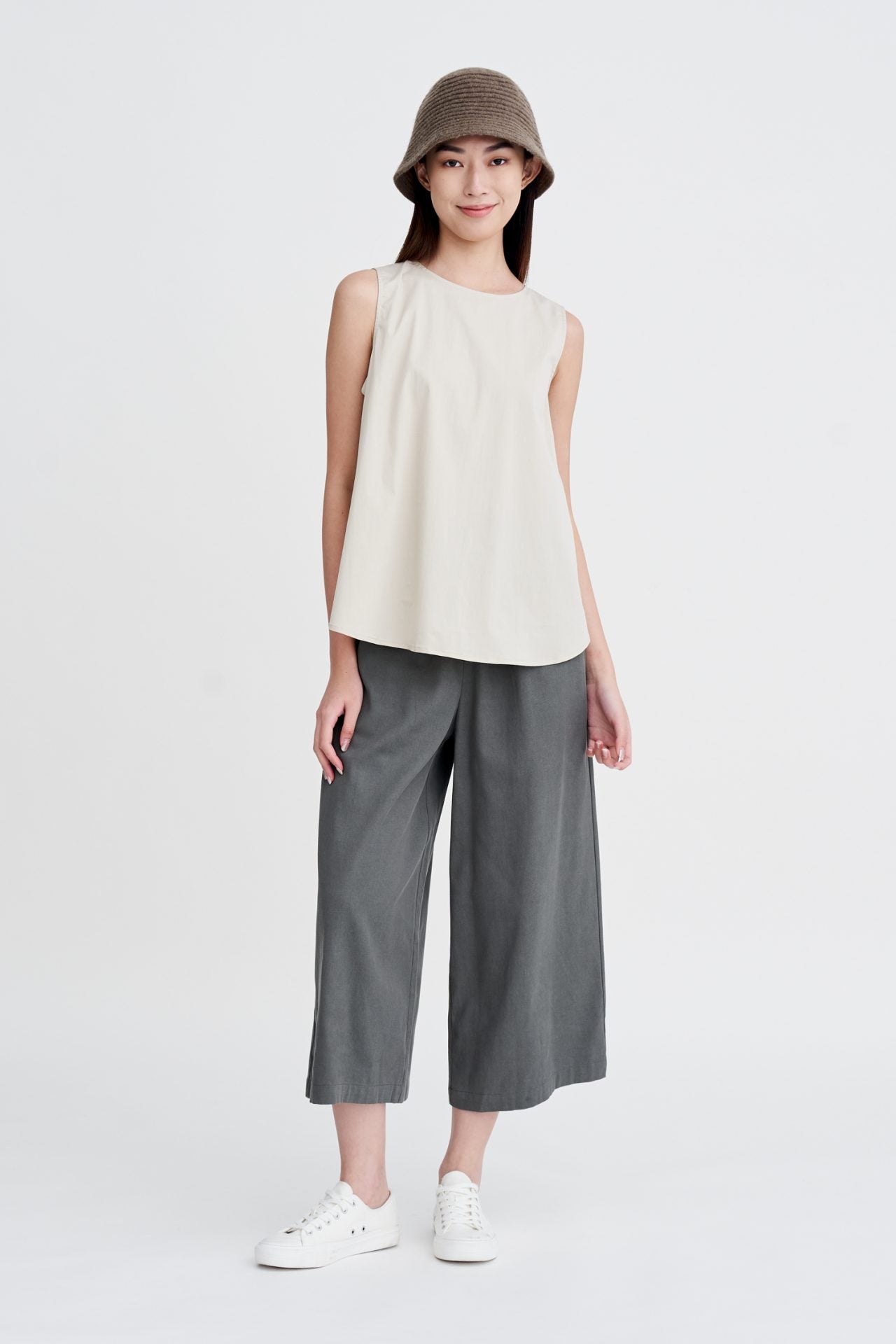 Smocked Waist Pants - Dark Moss