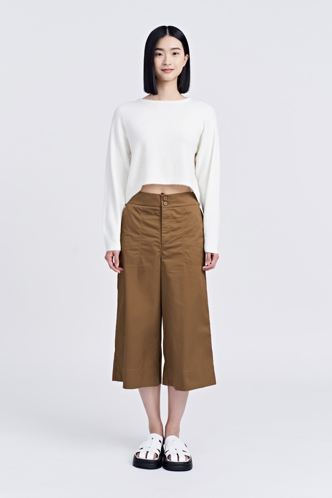 Cotton Front Fly Culottes