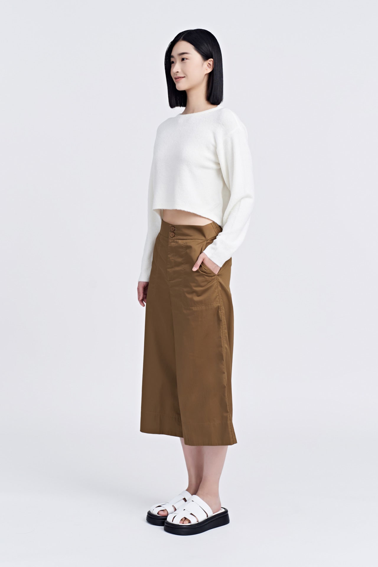 Cotton Front Fly Culottes