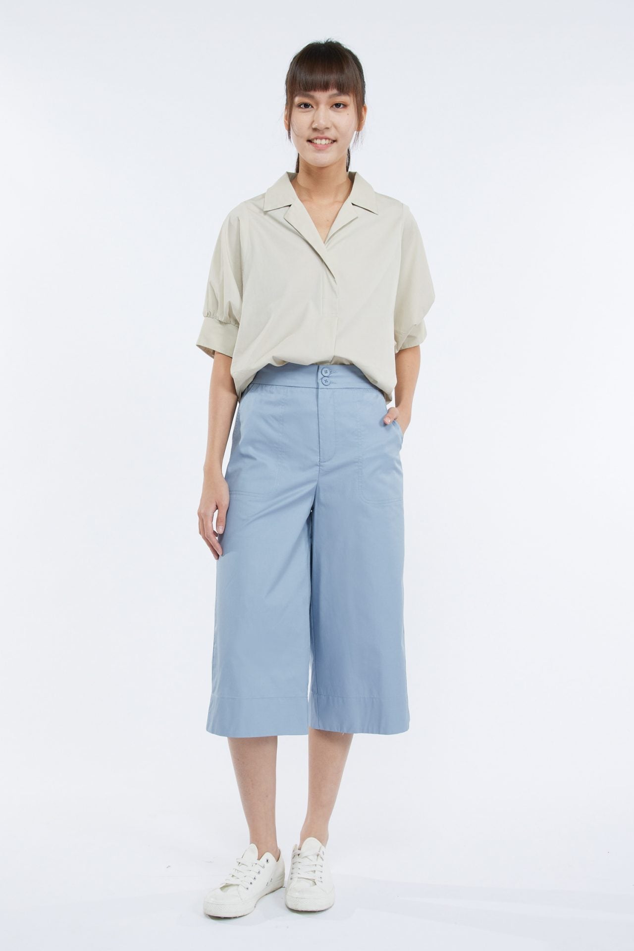 Cotton Front Fly Culottes