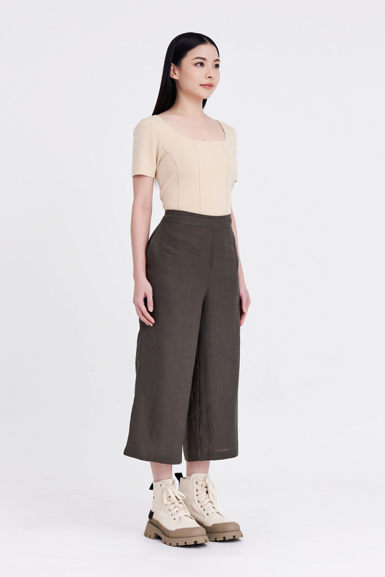 Linen Frt Fly Culottes