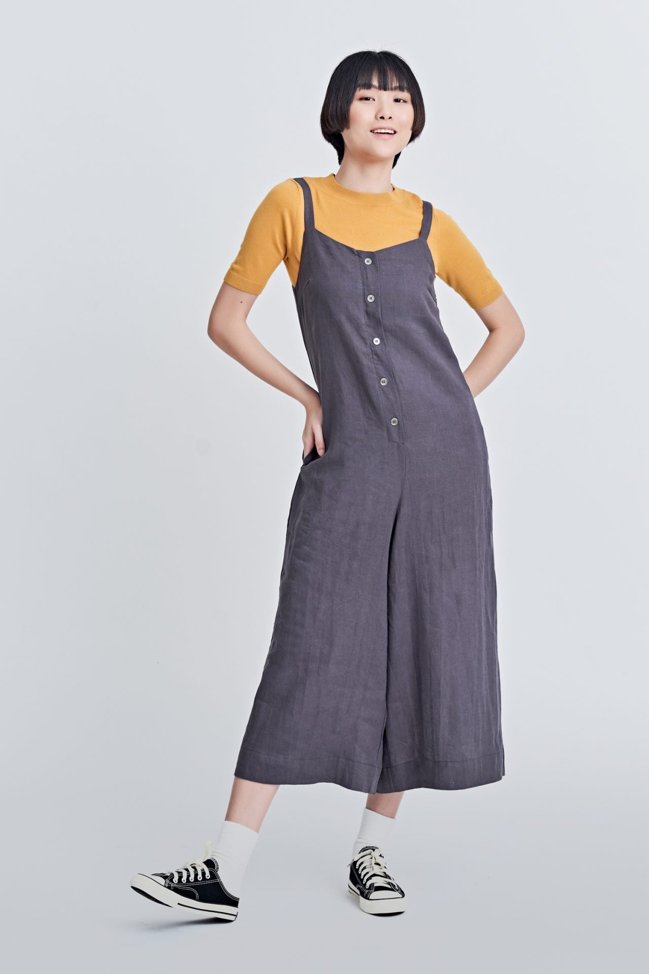 Linen Buttoned Jumpsuit