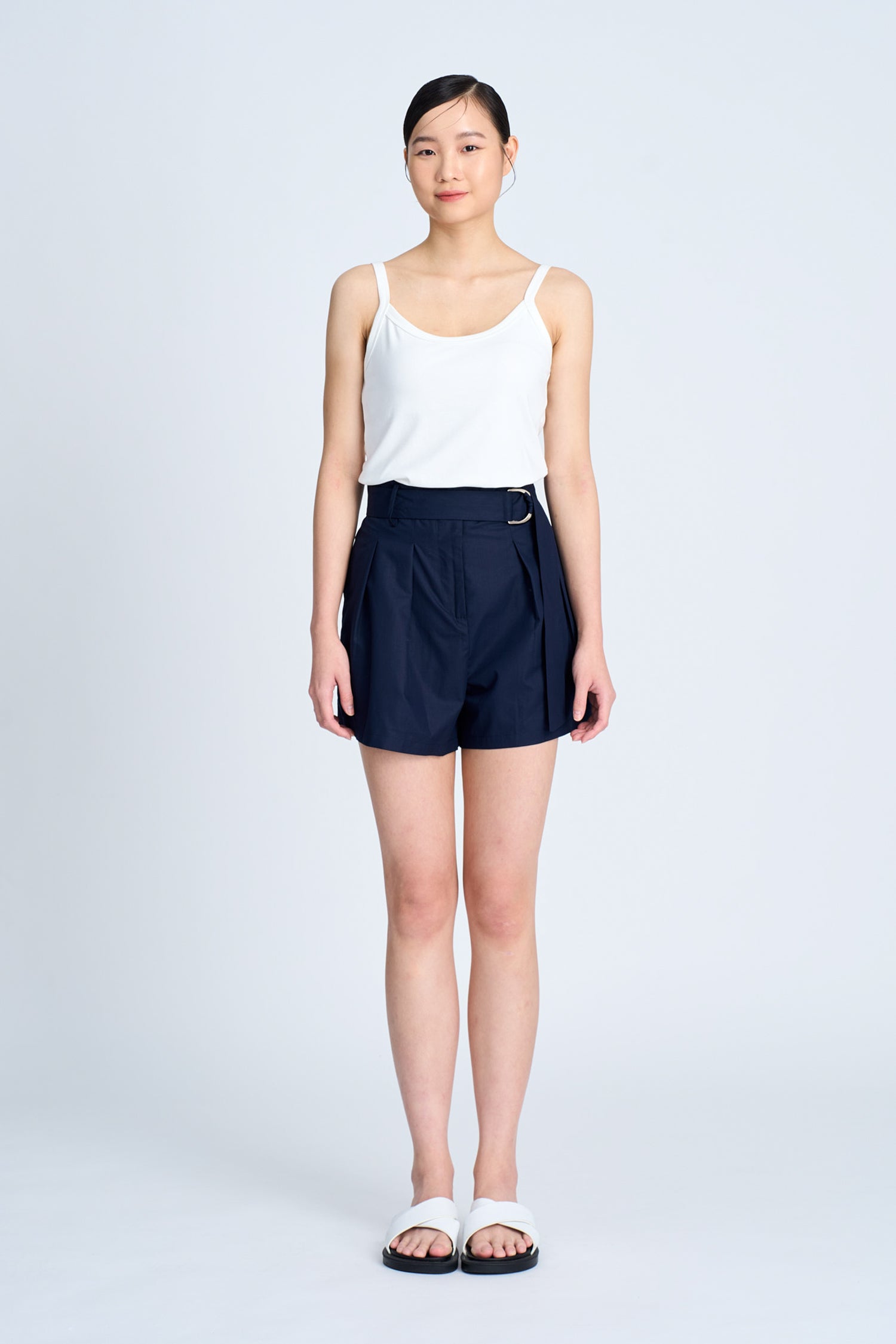 Pleated D-Rings Shorts