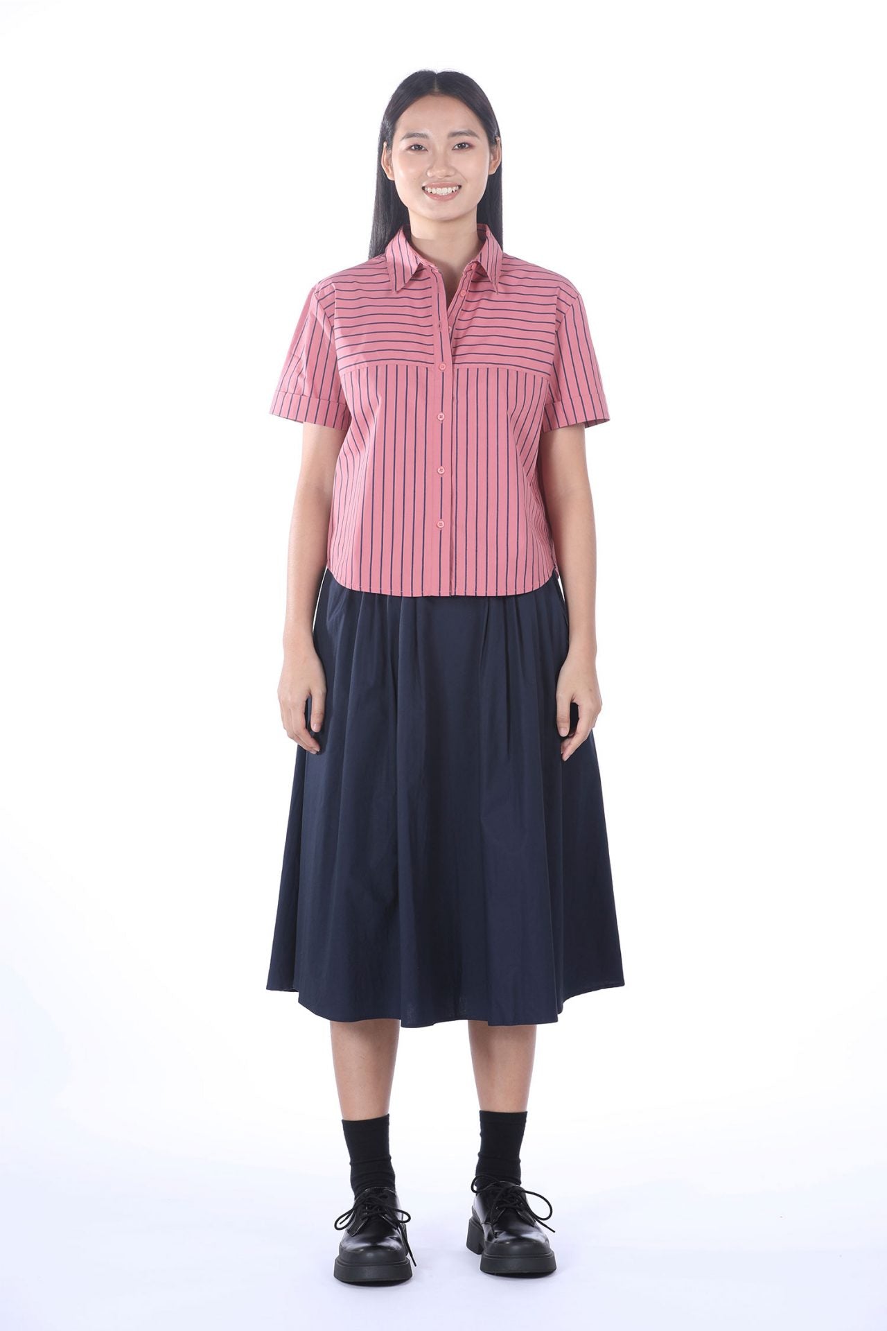 Cotton Pleated Skirt