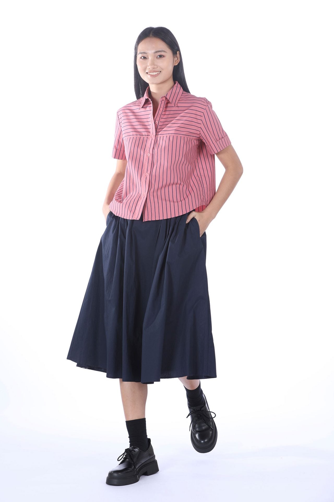 Cotton Pleated Skirt