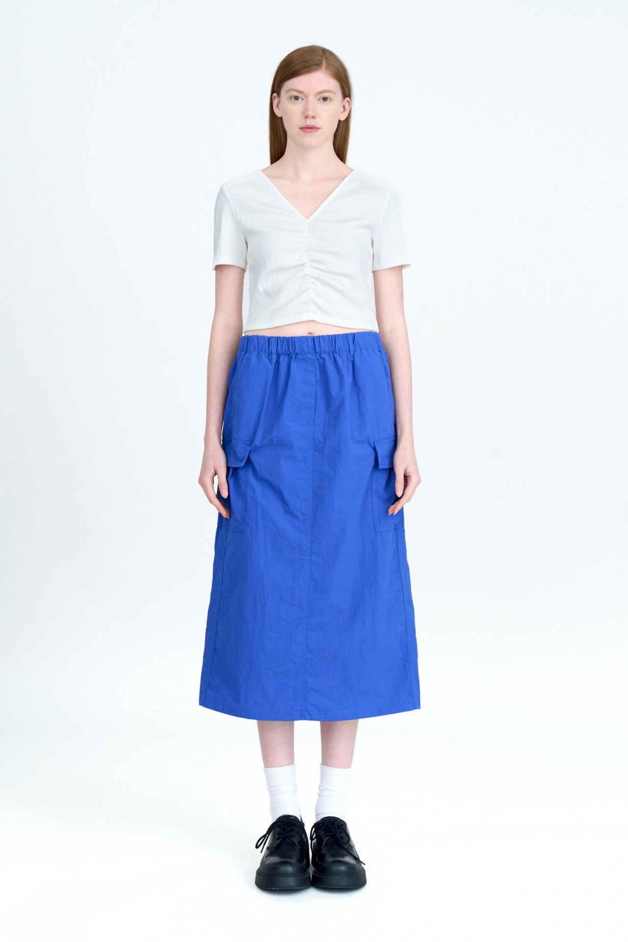 Elastic Waist Cargo Skirt