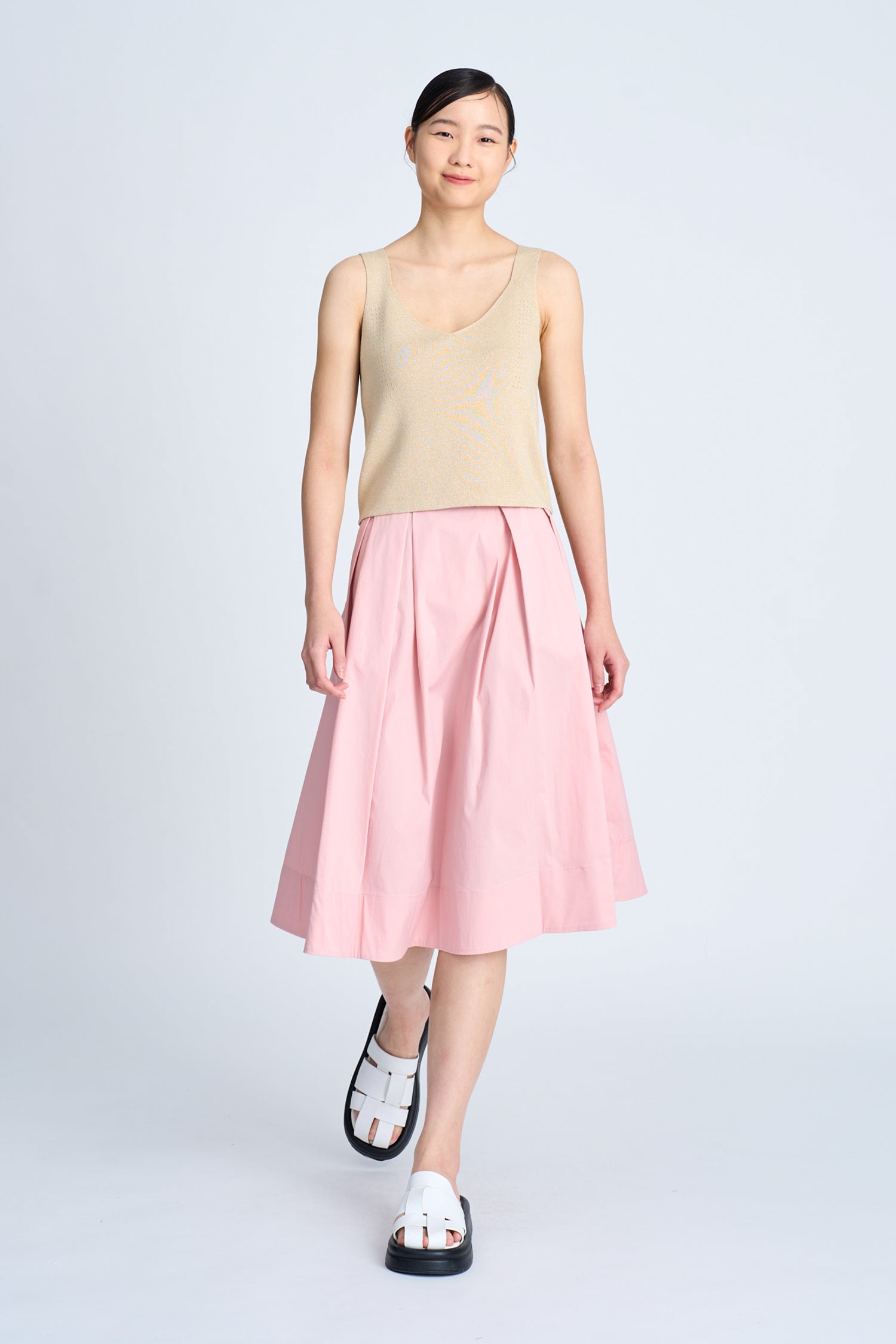 Pleated Flare Skirt