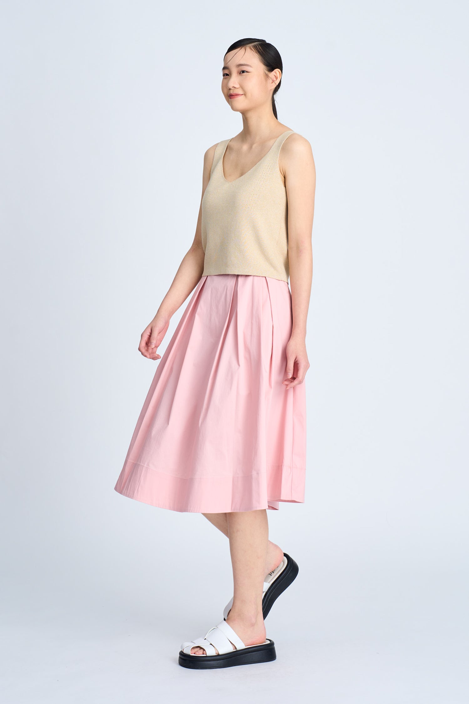 Pleated Flare Skirt