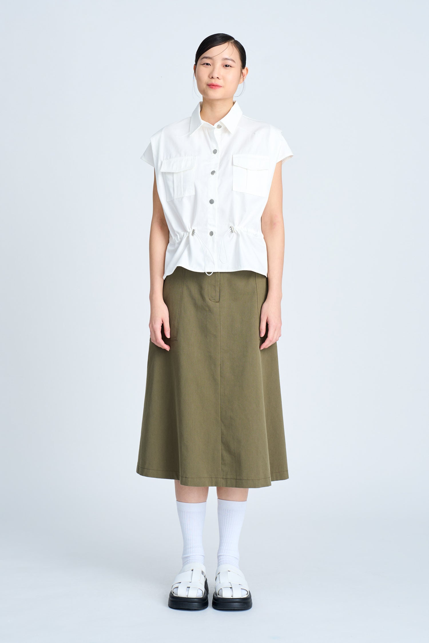 Front Fly Skirt - Army Green