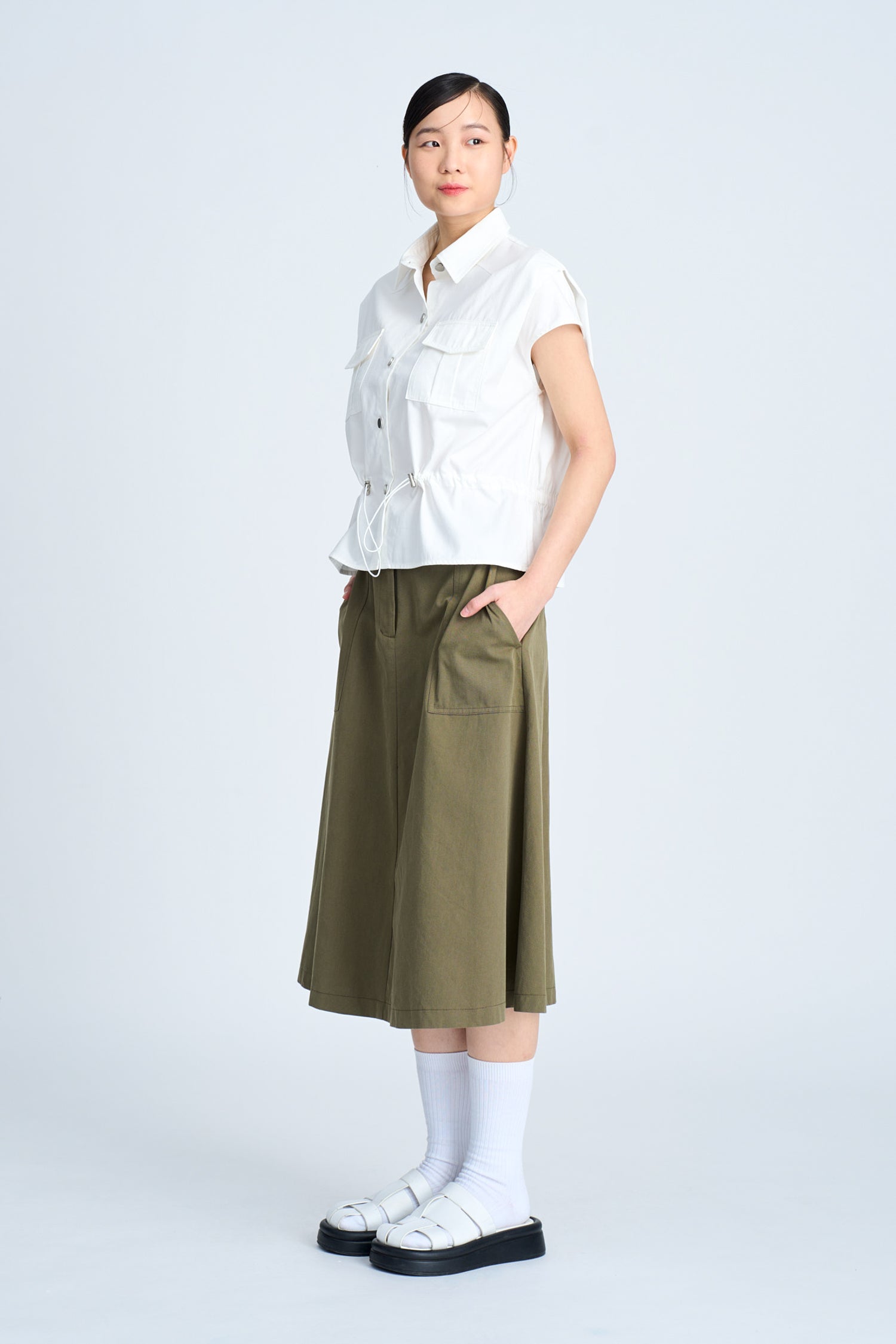 Front Fly Skirt - Army Green